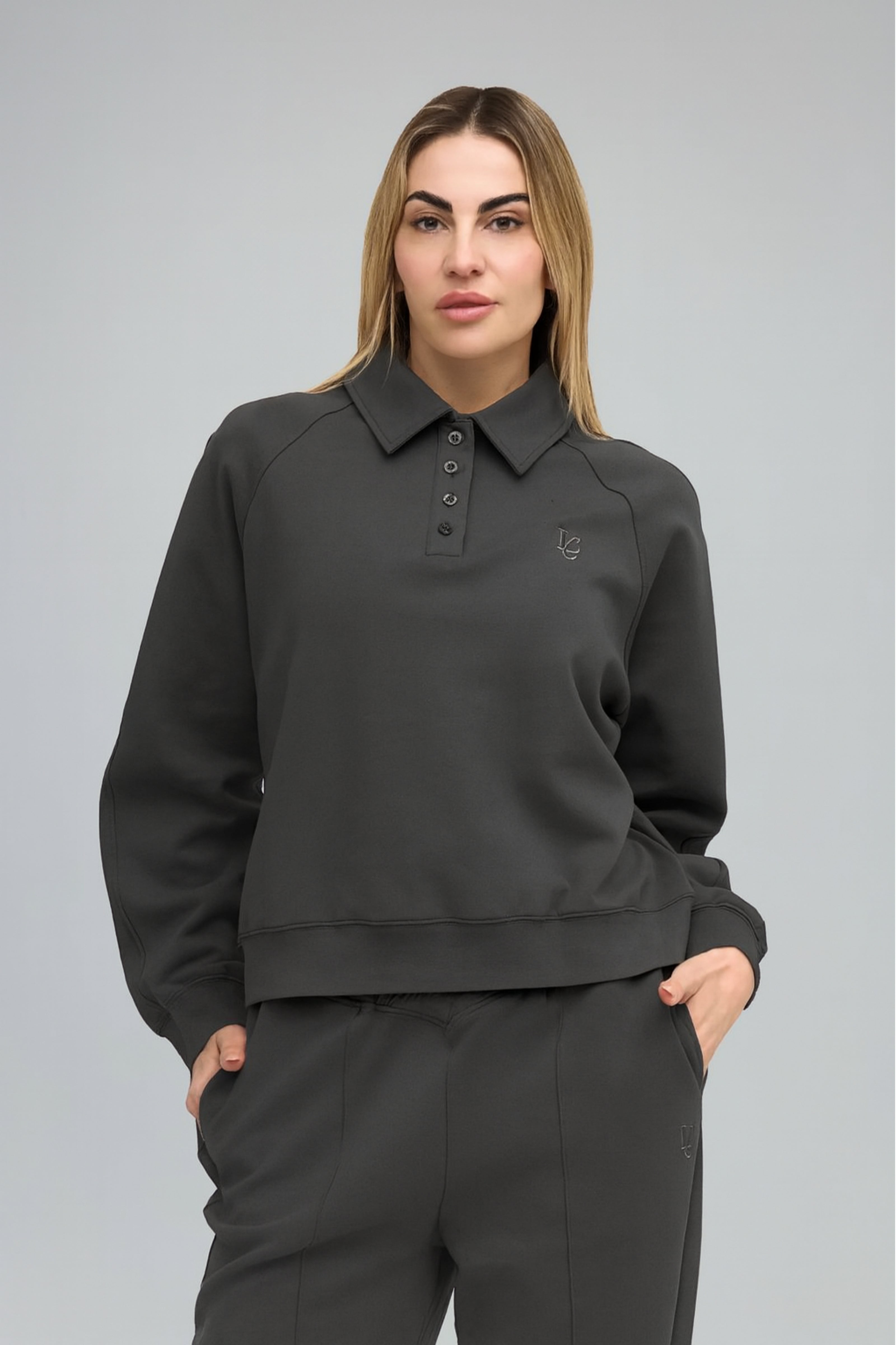 Felpa Polo - Grigio Fumo