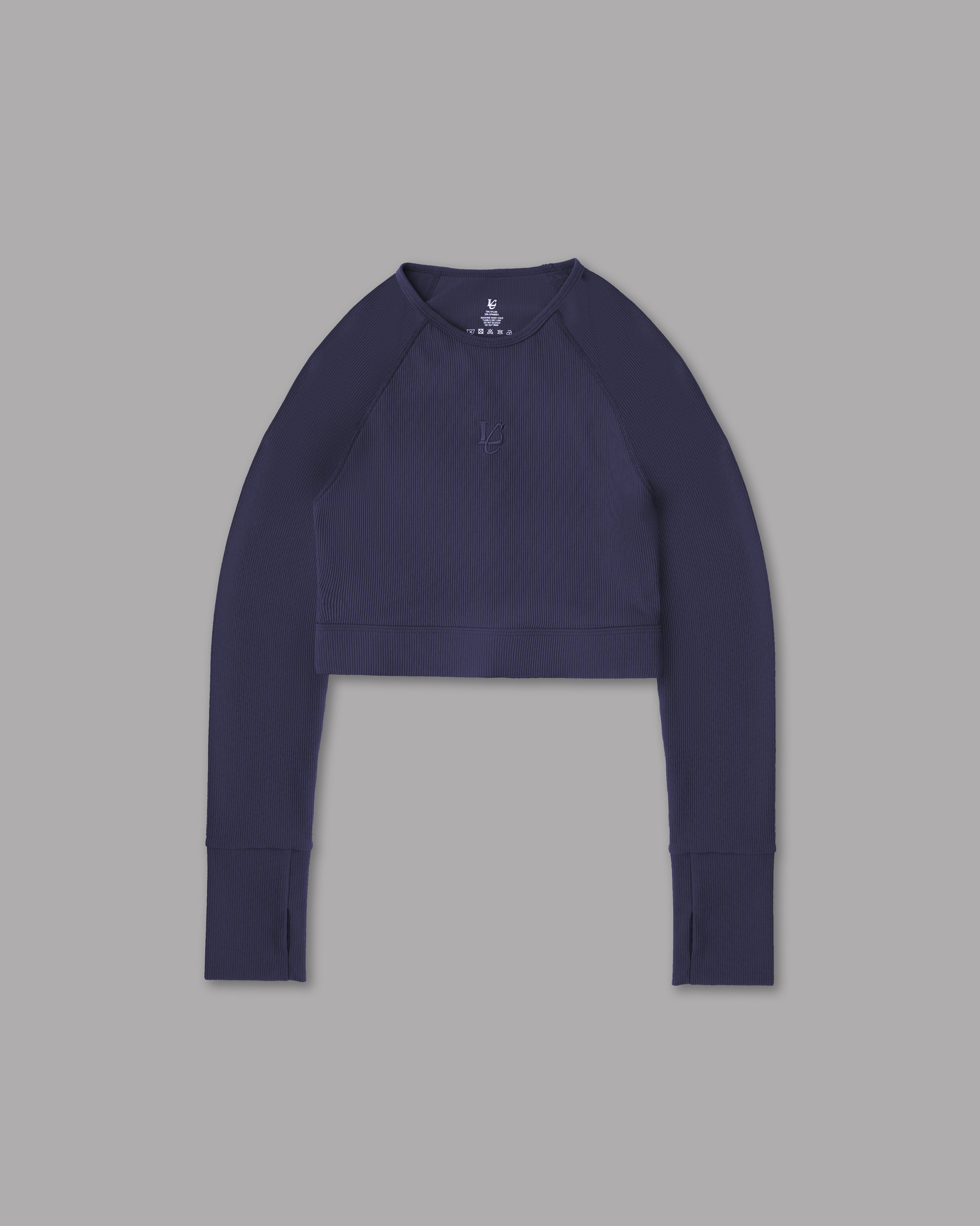 Crop Top Ribbed - Blu