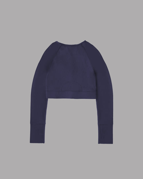 Crop Top Ribbed - Blu