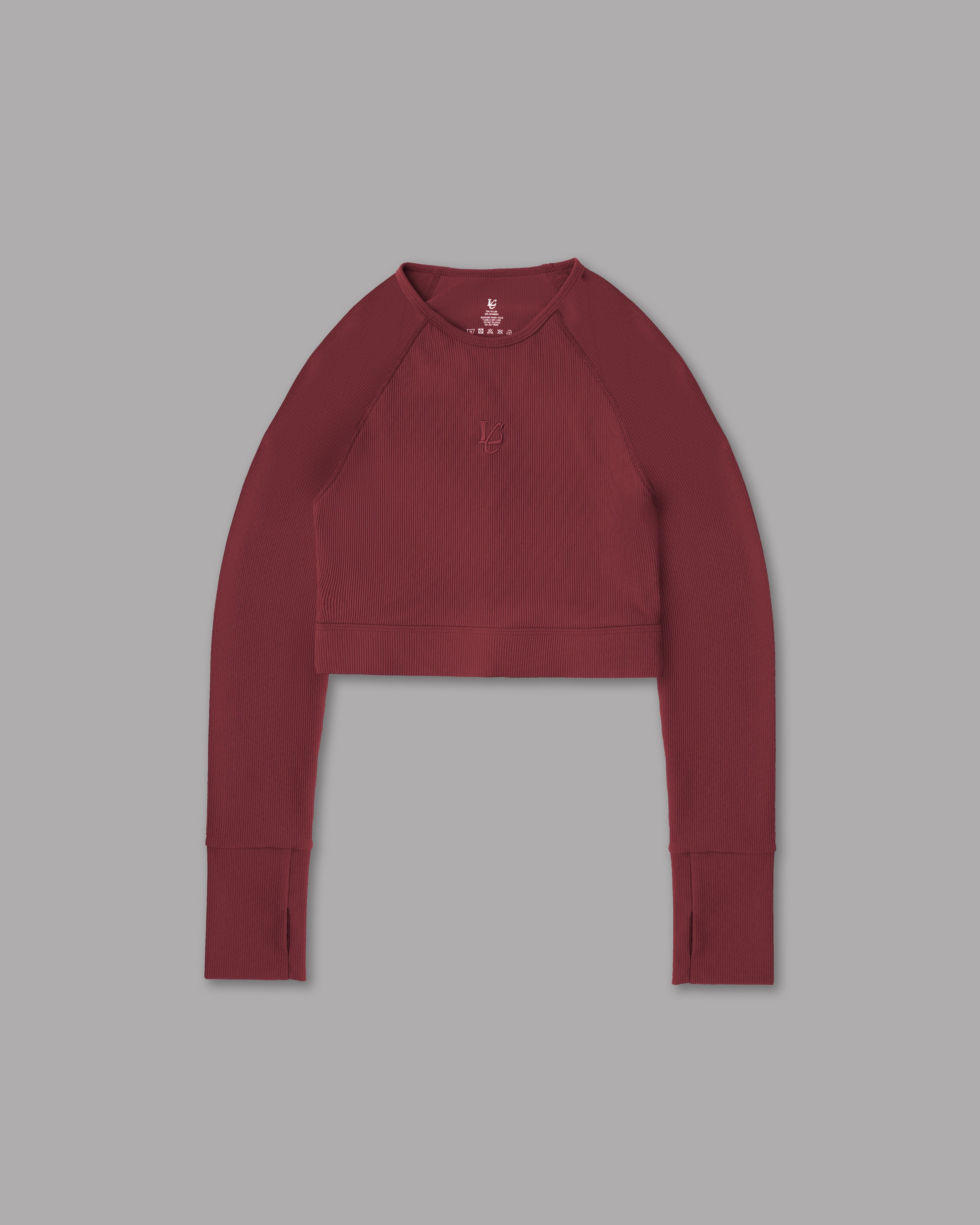 Crop Top Ribbed - Burgundy