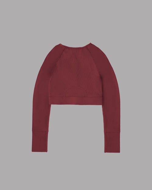 Crop Top Ribbed - Burgundy