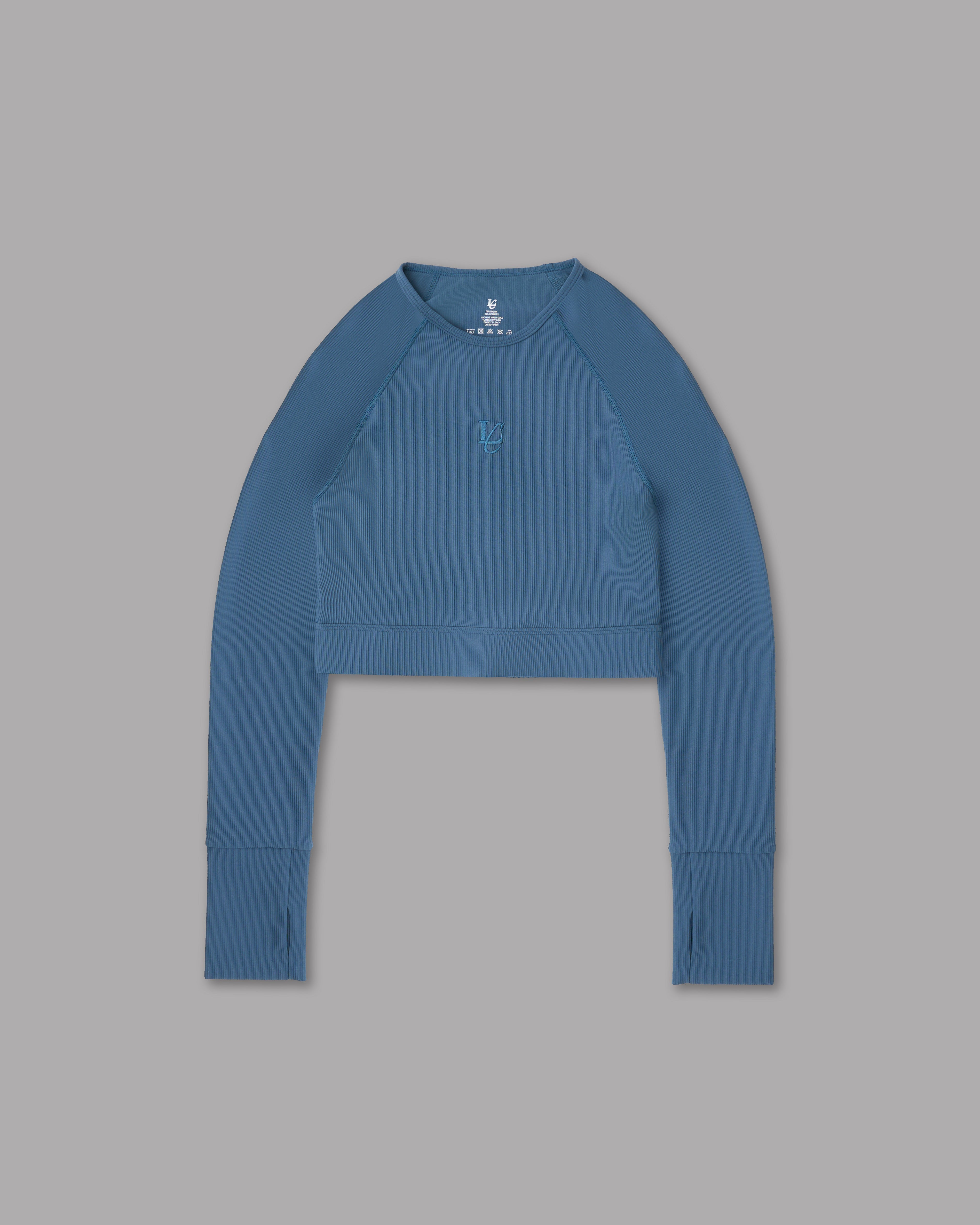 Crop Top Ribbed - Petrolio