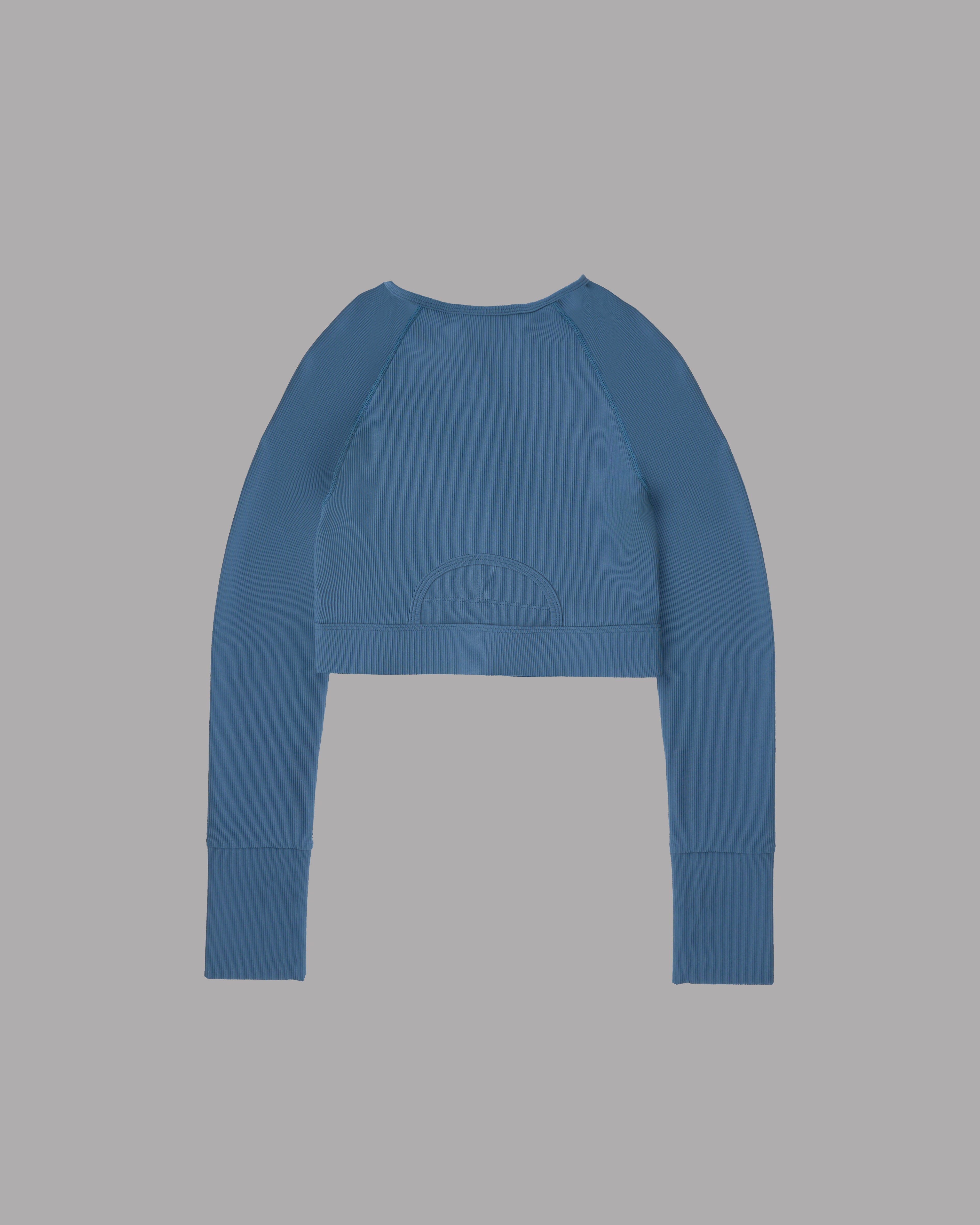 Crop Top Ribbed - Petrolio