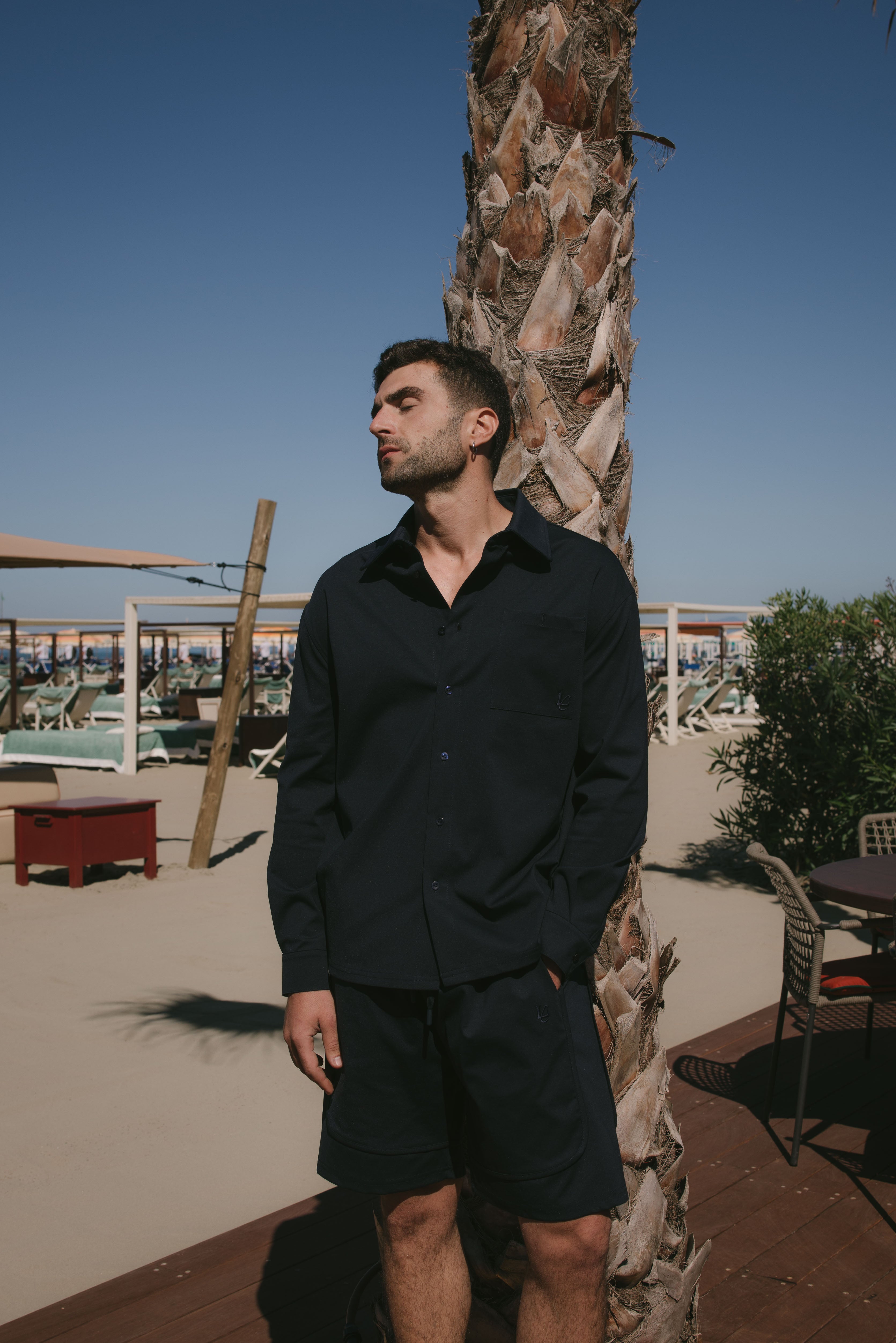 CAMICIA  OVER PUNTO MILANO BLU NAVY