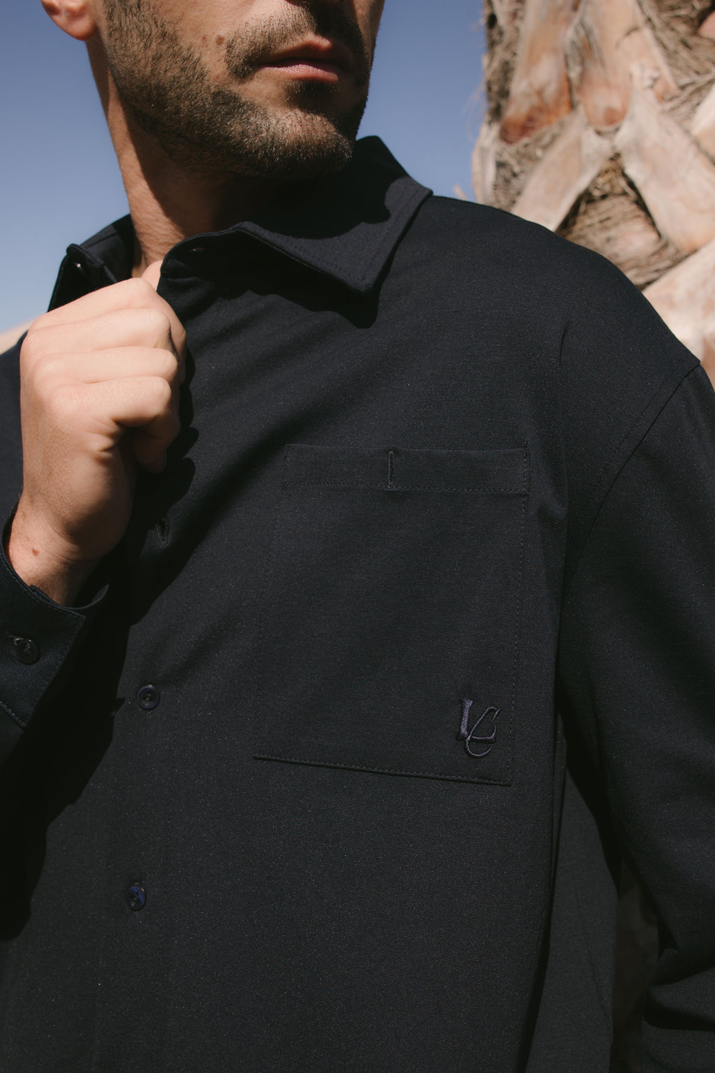 CAMICIA  OVER PUNTO MILANO BLU NAVY