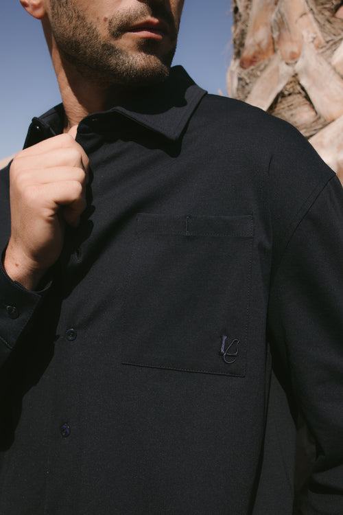 CAMICIA  OVER PUNTO MILANO BLU NAVY