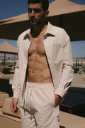 CAMICIA OVER PUNTO MILANO BEIGE