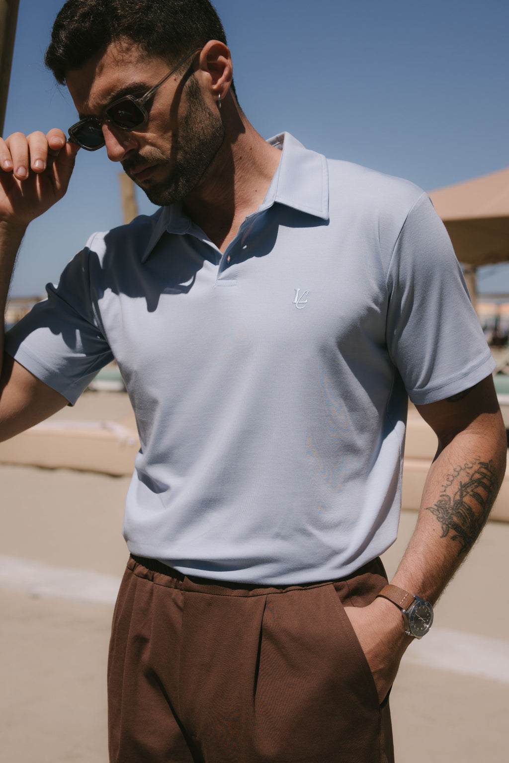 POLO VISCOSA CIELO