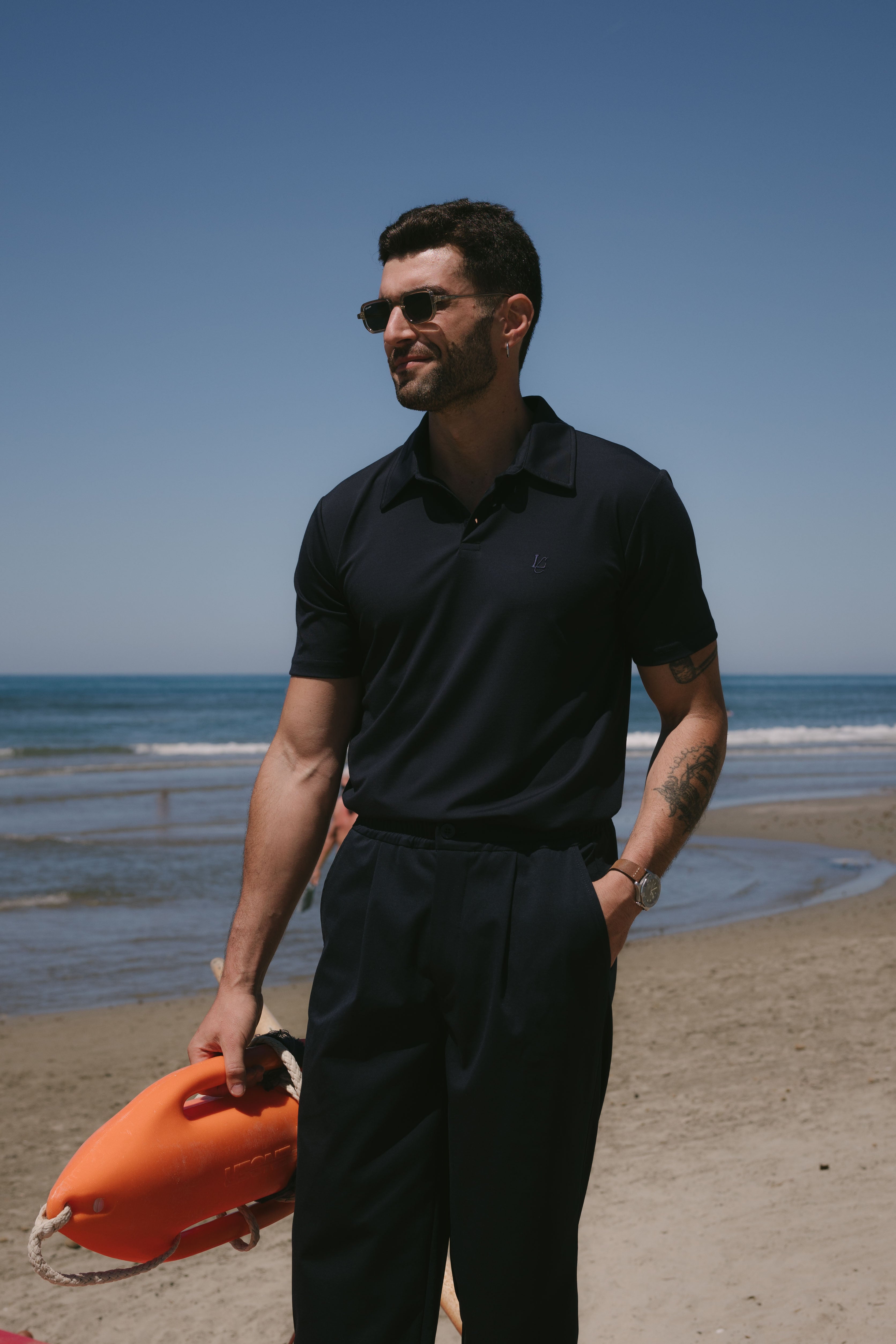 POLO VISCOSA BLU NAVY