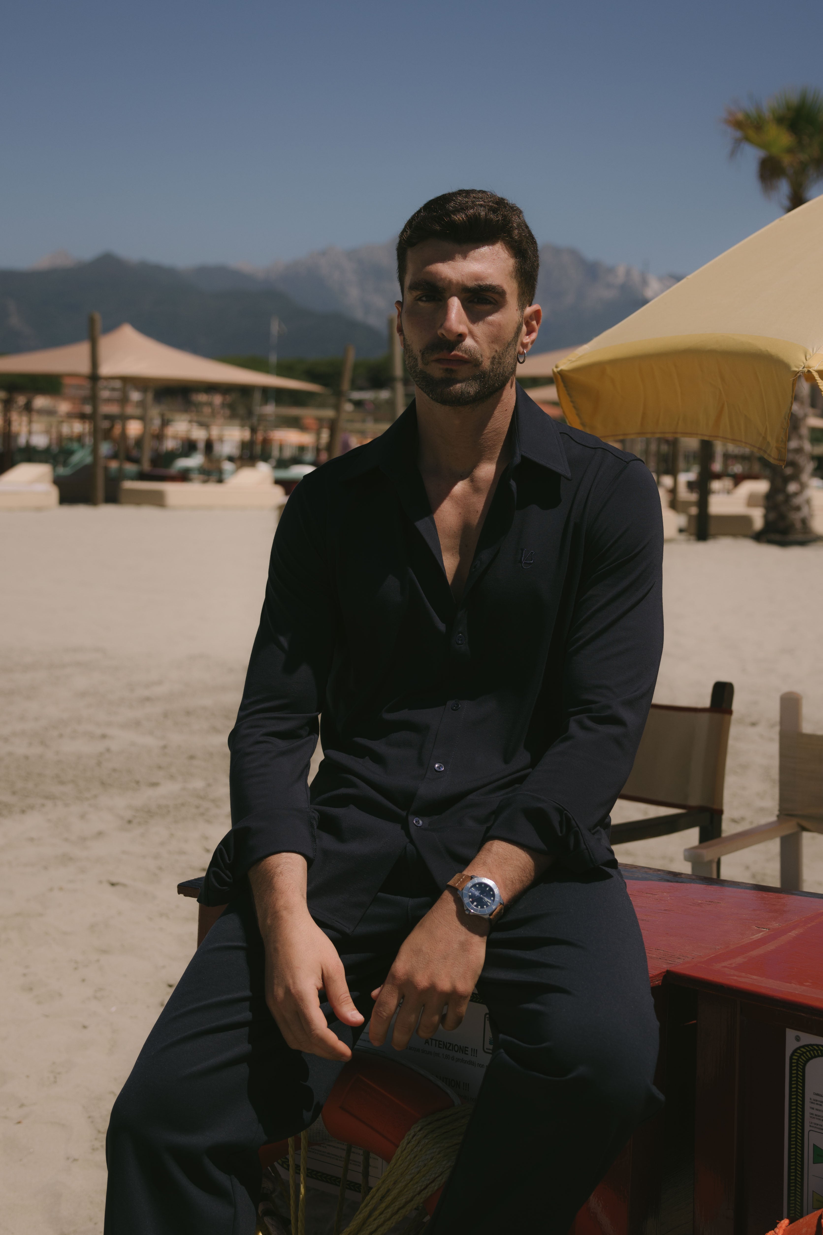 CAMICIA VISCOSA  BLU NAVY