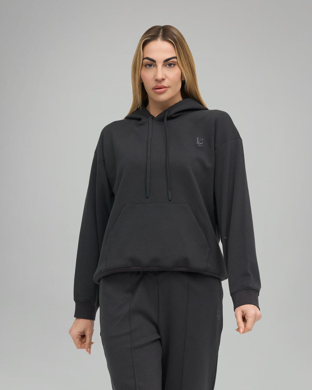 Felpa con Cappuccio - Grigio Fumo