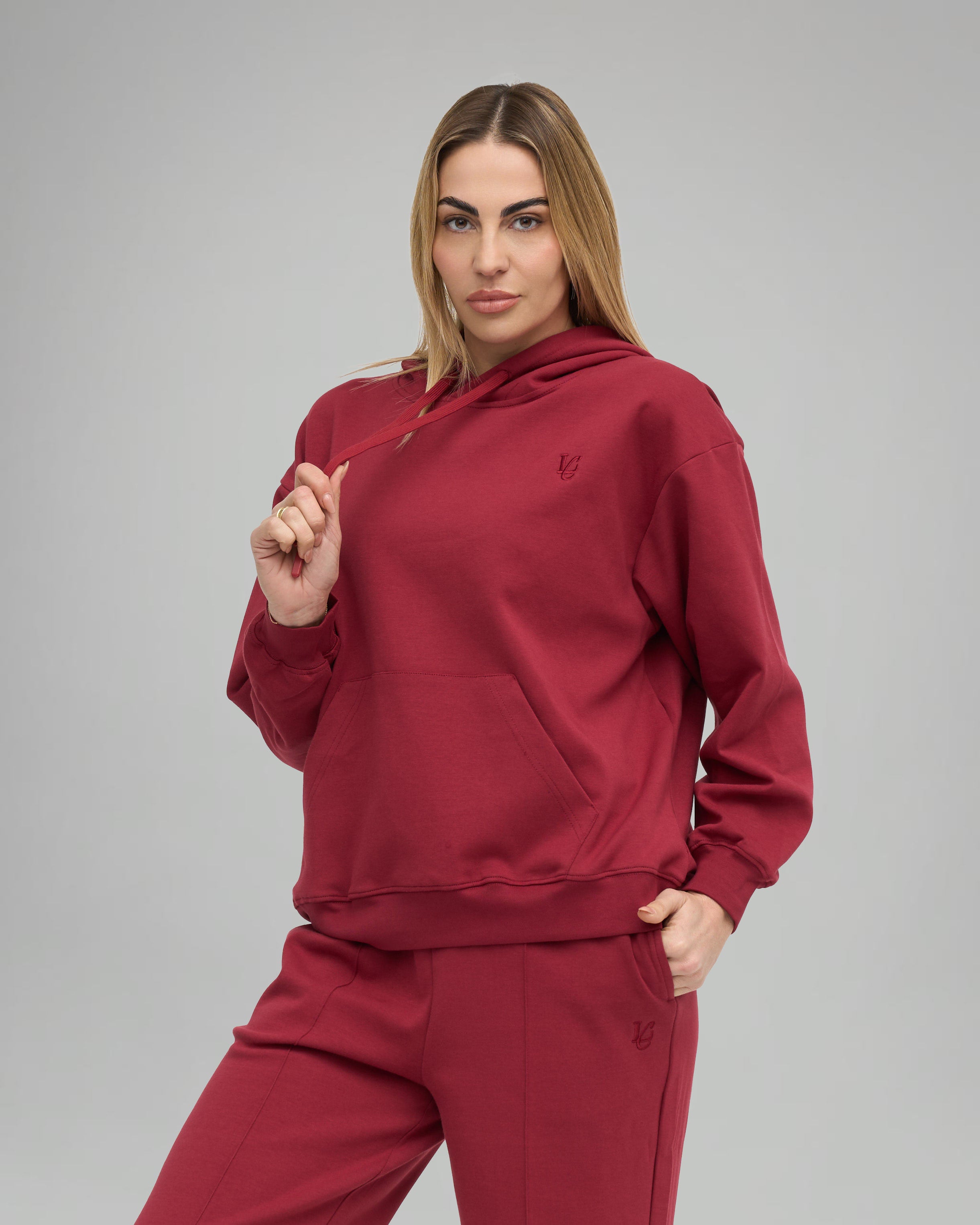 Felpa con Cappuccio - Bordeaux