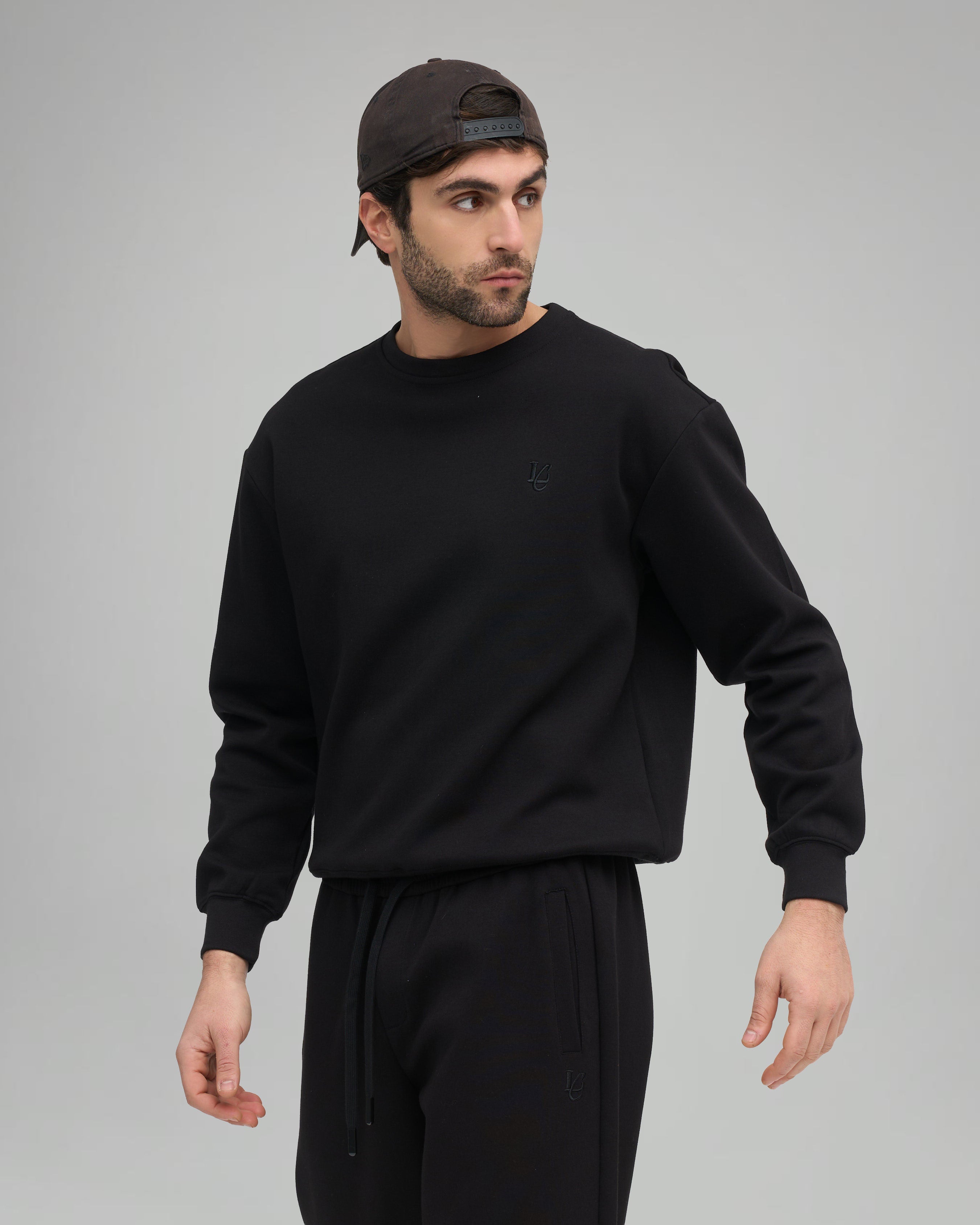 Felpa Girocollo - Black