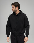 Felpa Cappuccio e Zip - Black
