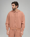 Felpa Cappuccio e Zip - Caramel