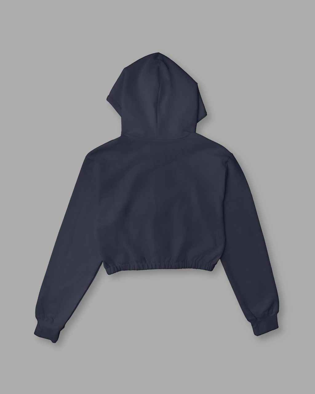 Felpa Crop con Cappuccio e Zip - Blu Notte