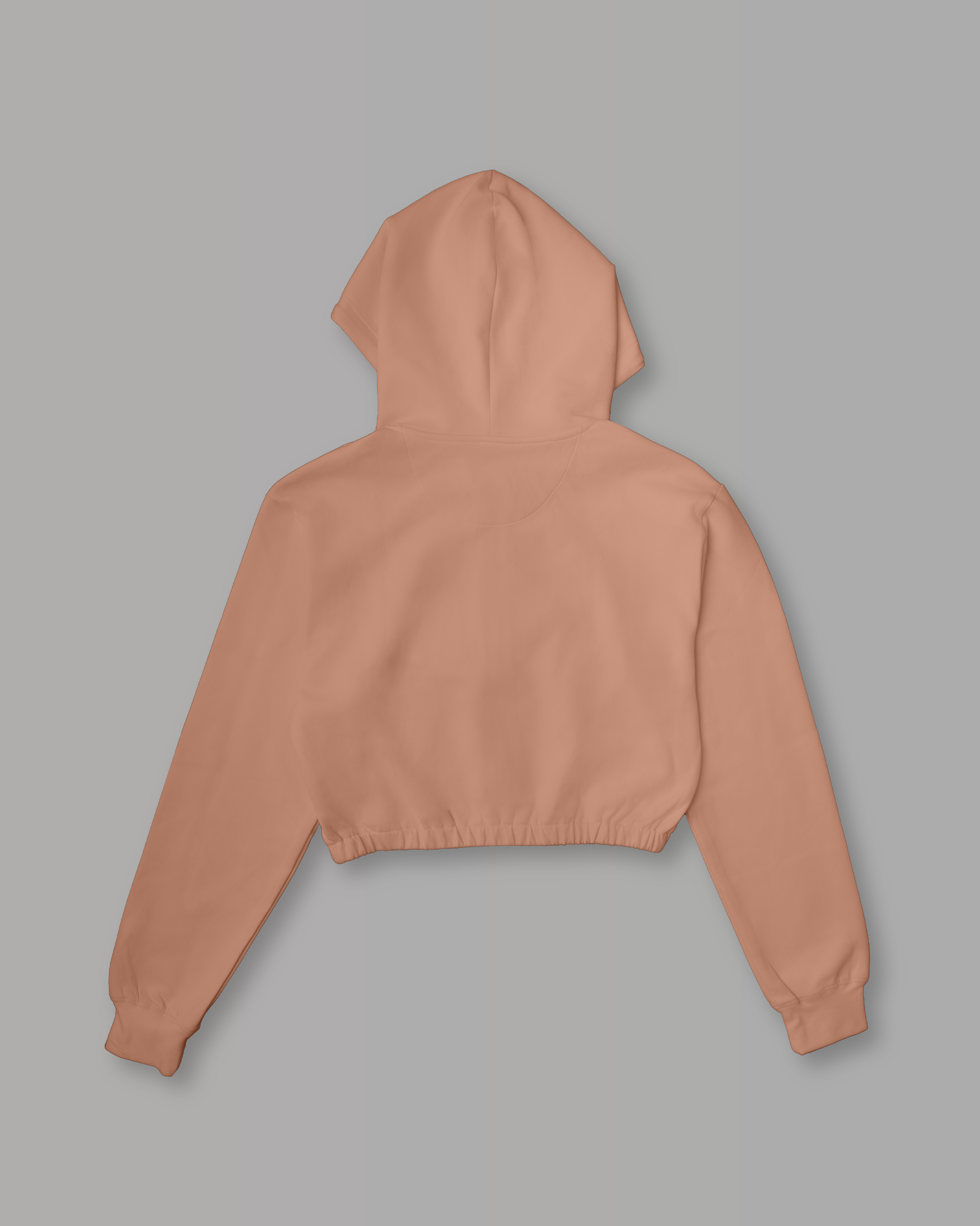 Felpa Crop con Cappuccio e Zip - Caramel