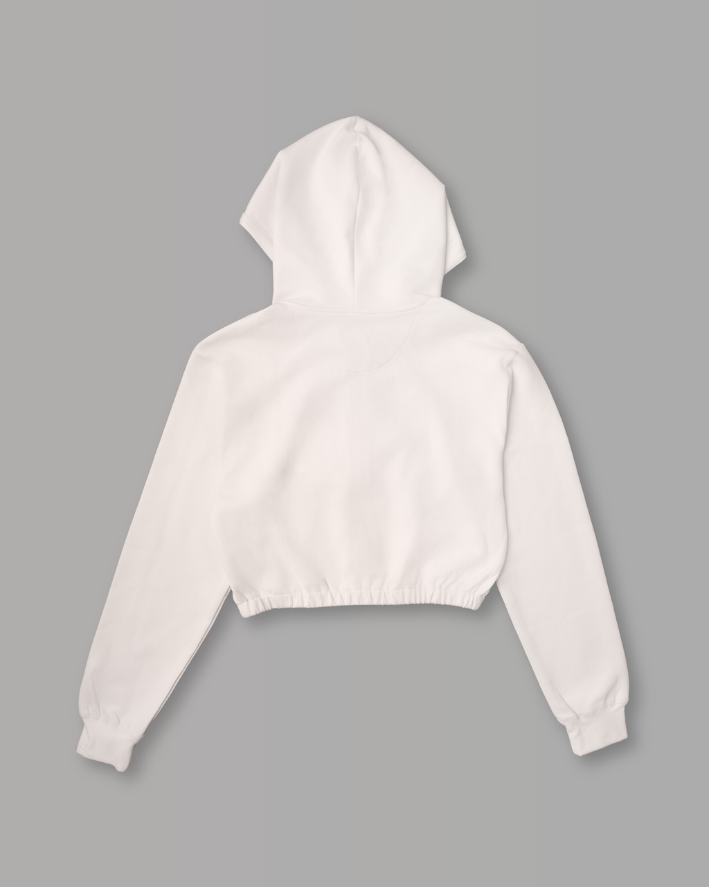 Felpa Crop con Cappuccio e Zip - Panna