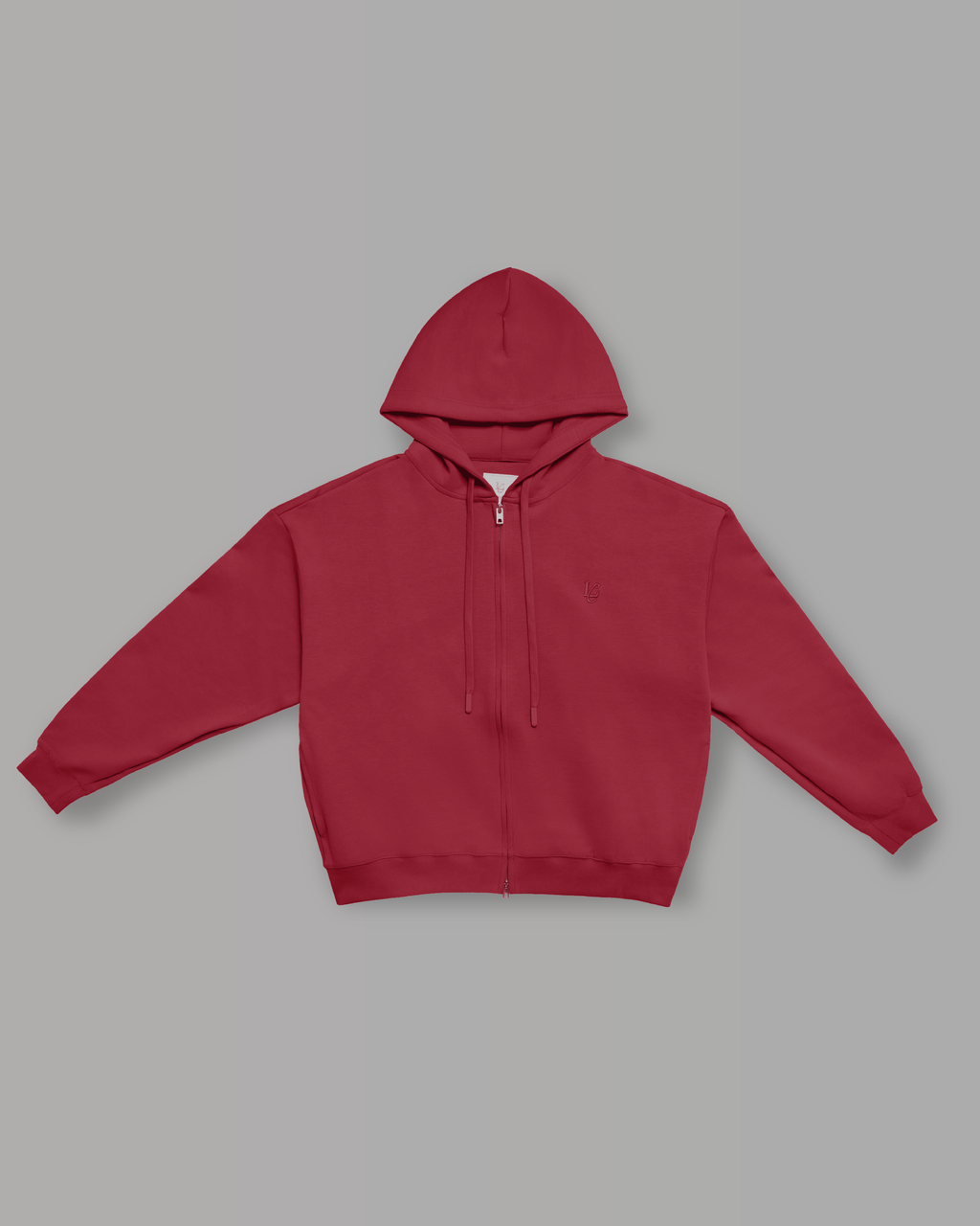 Felpa Cappuccio e Zip - Bordeaux