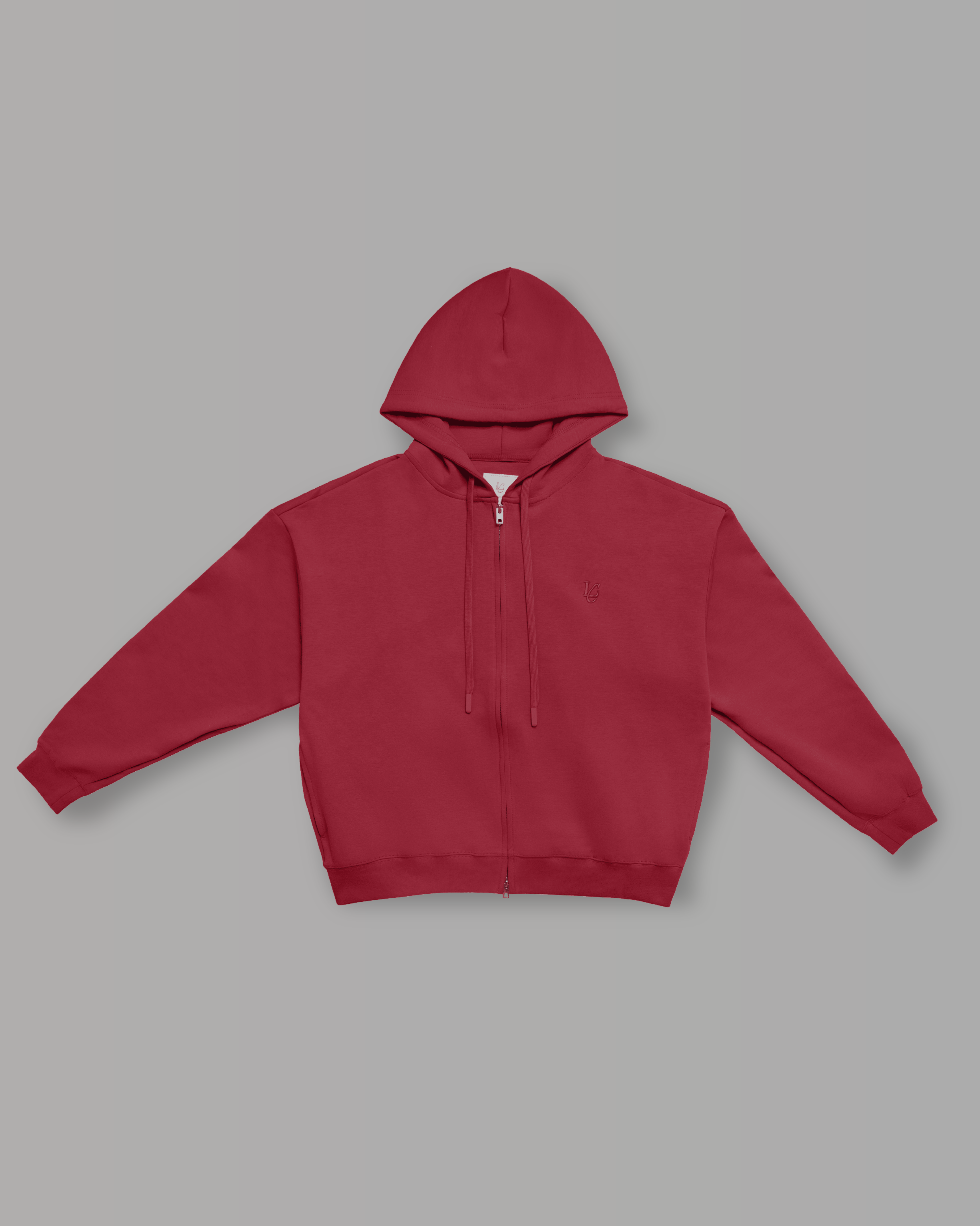 Felpa Cappuccio e Zip - Bordeaux