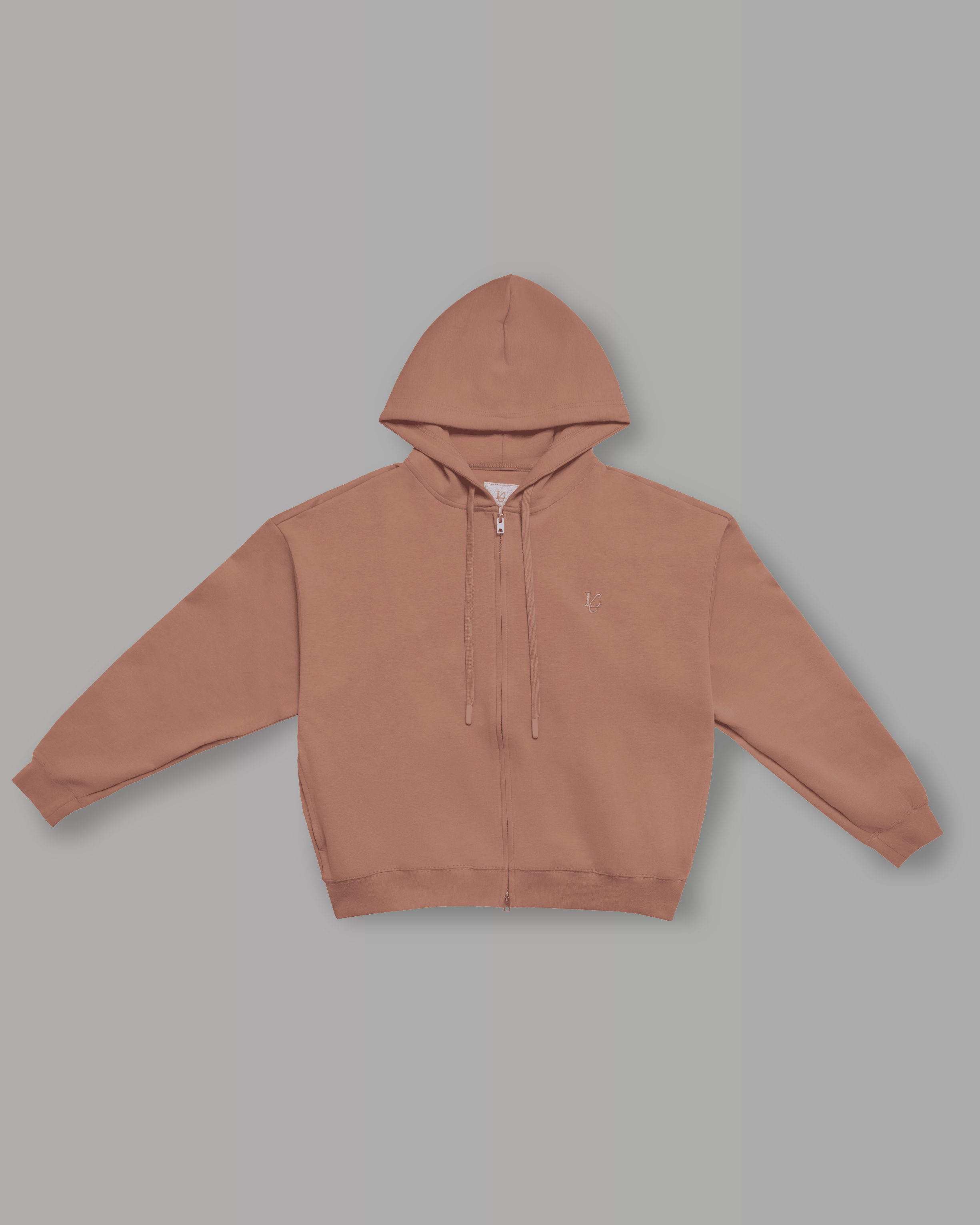 Felpa Cappuccio e Zip - Caramel