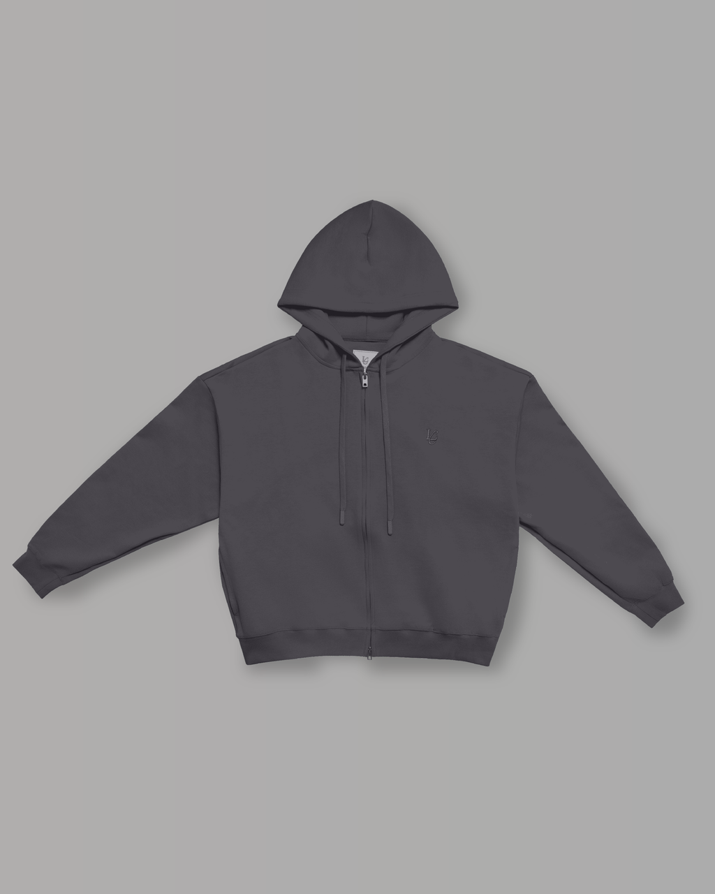 Felpa Cappuccio e Zip - Grigio Fumo