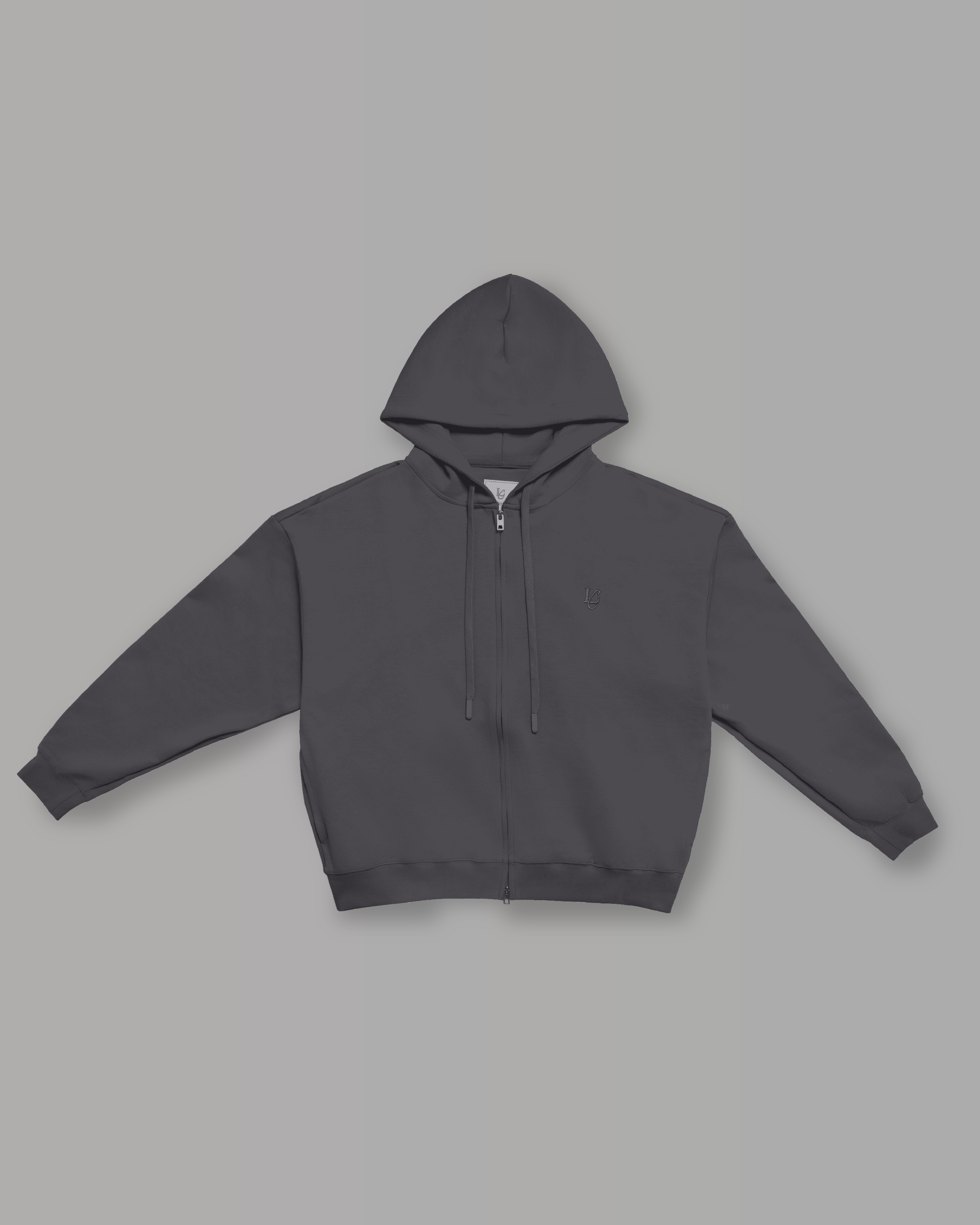 Felpa Cappuccio e Zip - Grigio Fumo