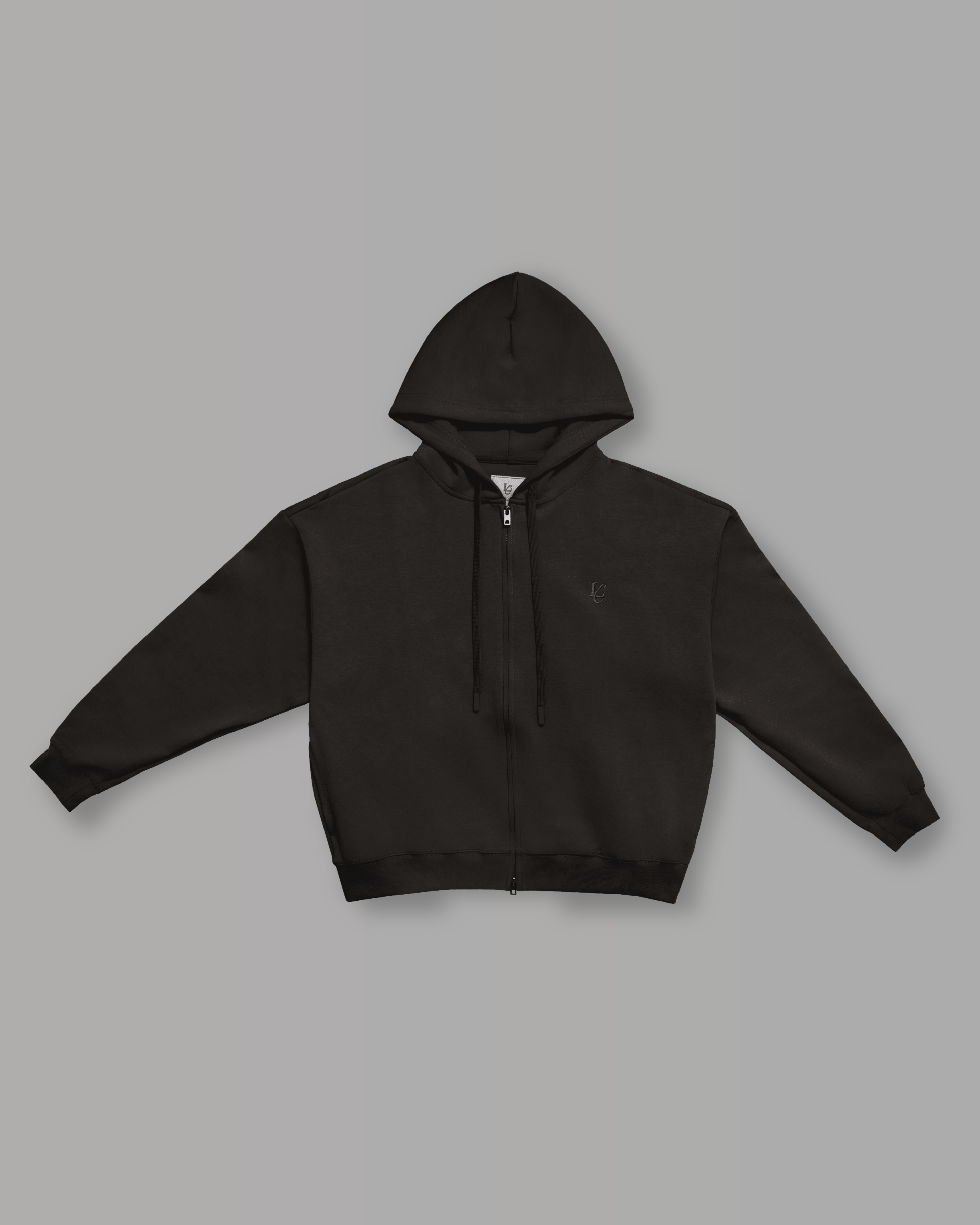 Felpa Cappuccio e Zip - Black