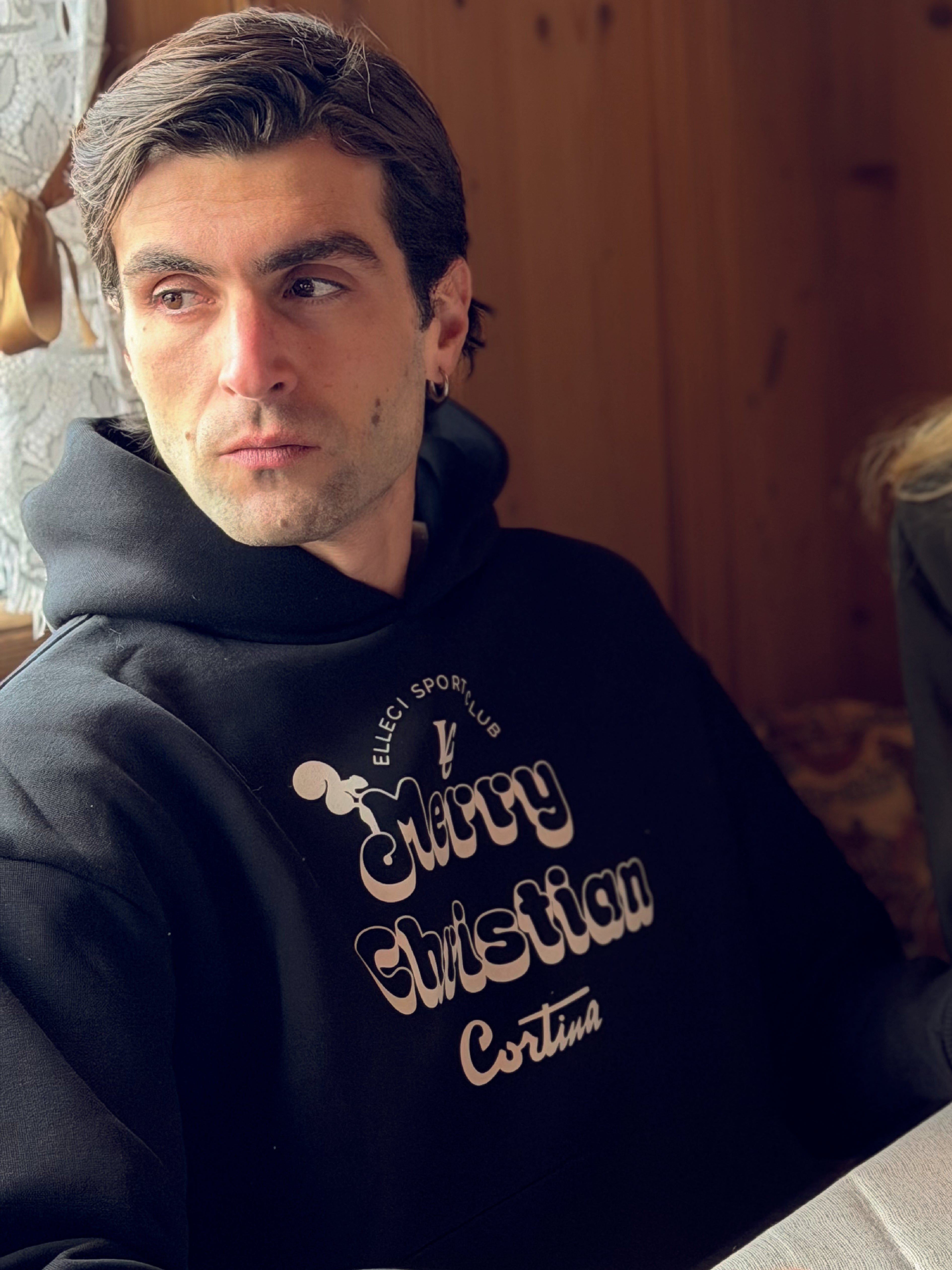 Felpa Cappuccio "Merry Christian" Nero - Unisex