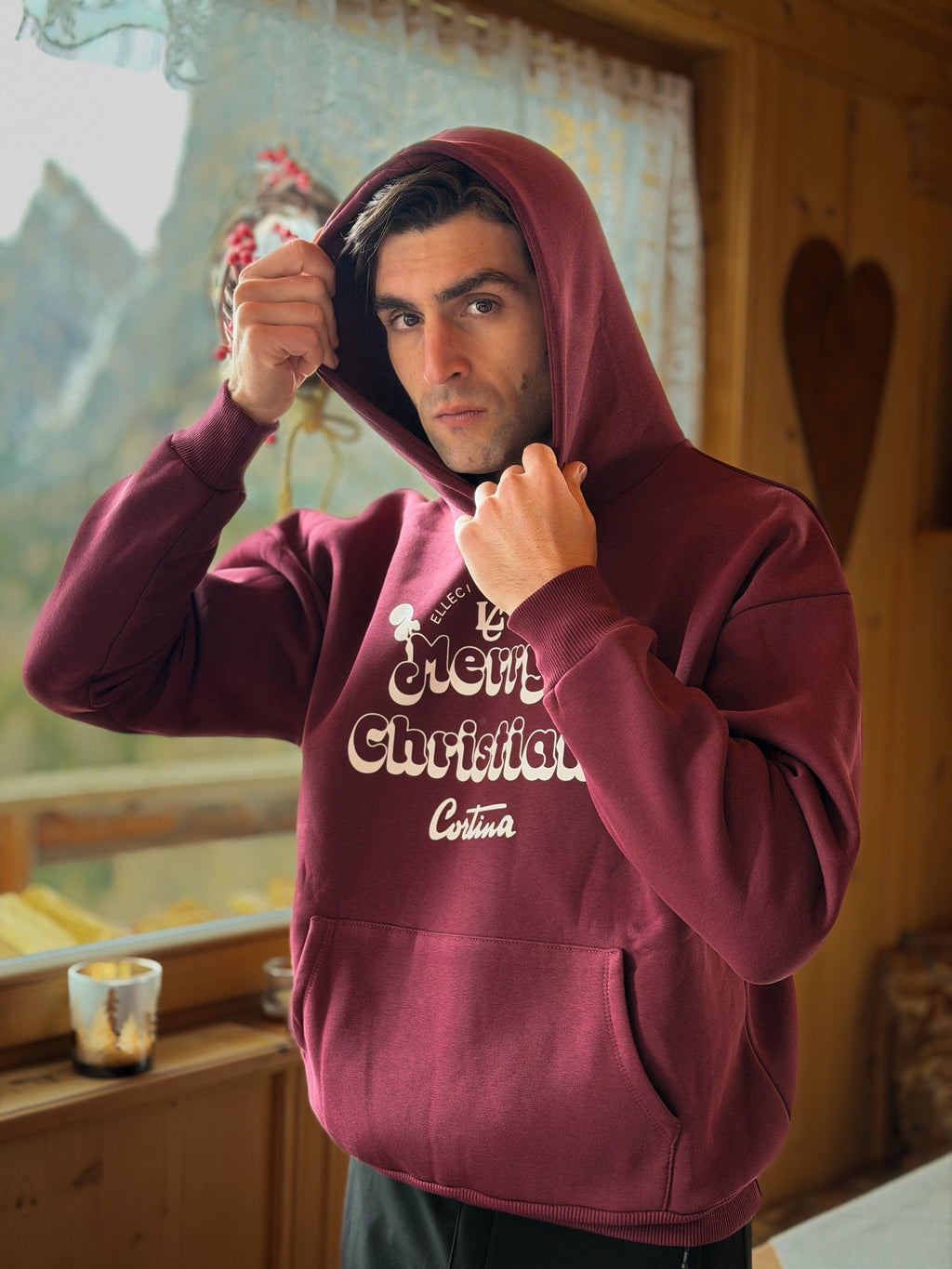 Felpa Cappuccio "Merry Christian" Burgundy - Unisex