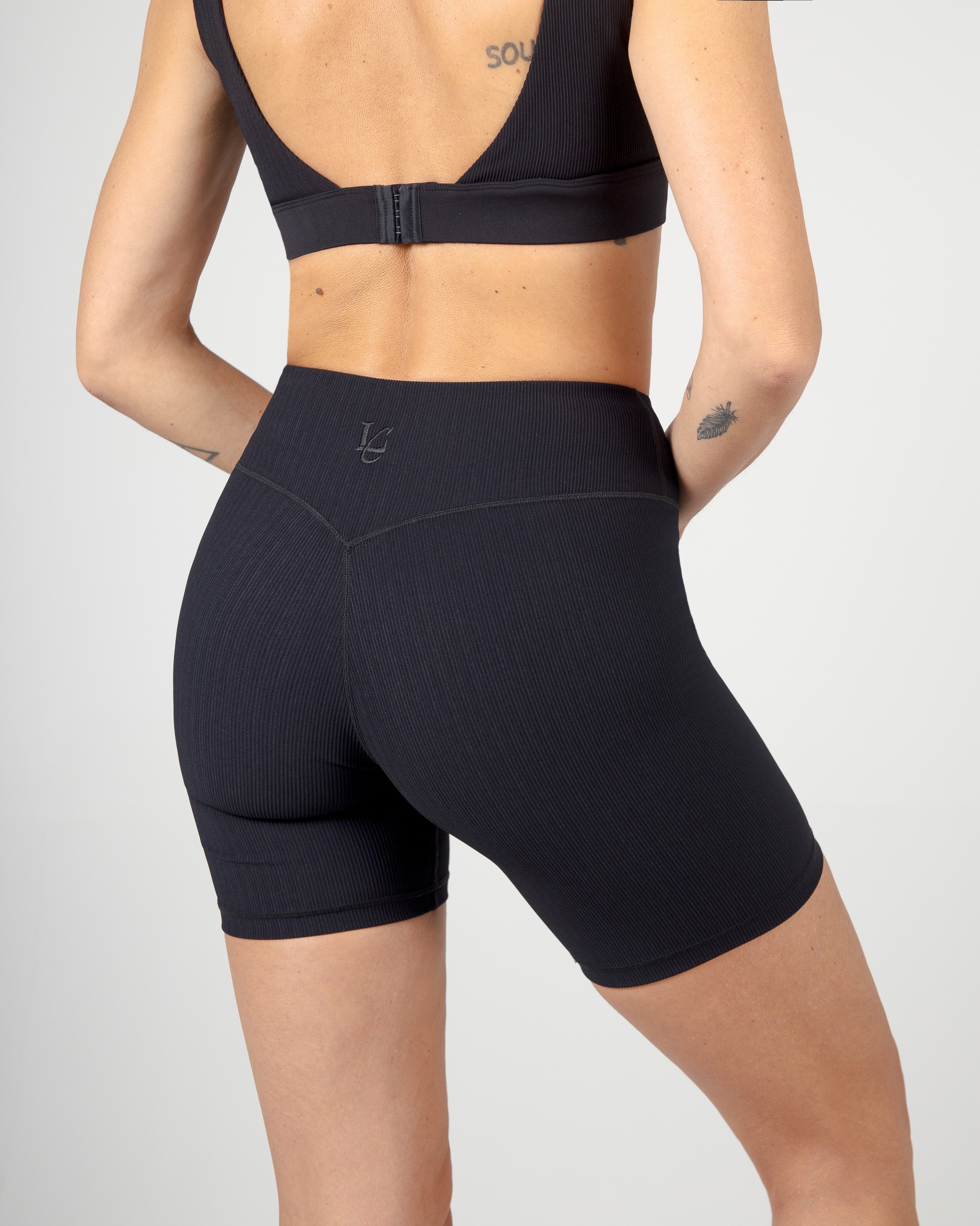 Ciclista Ribbed - Nero