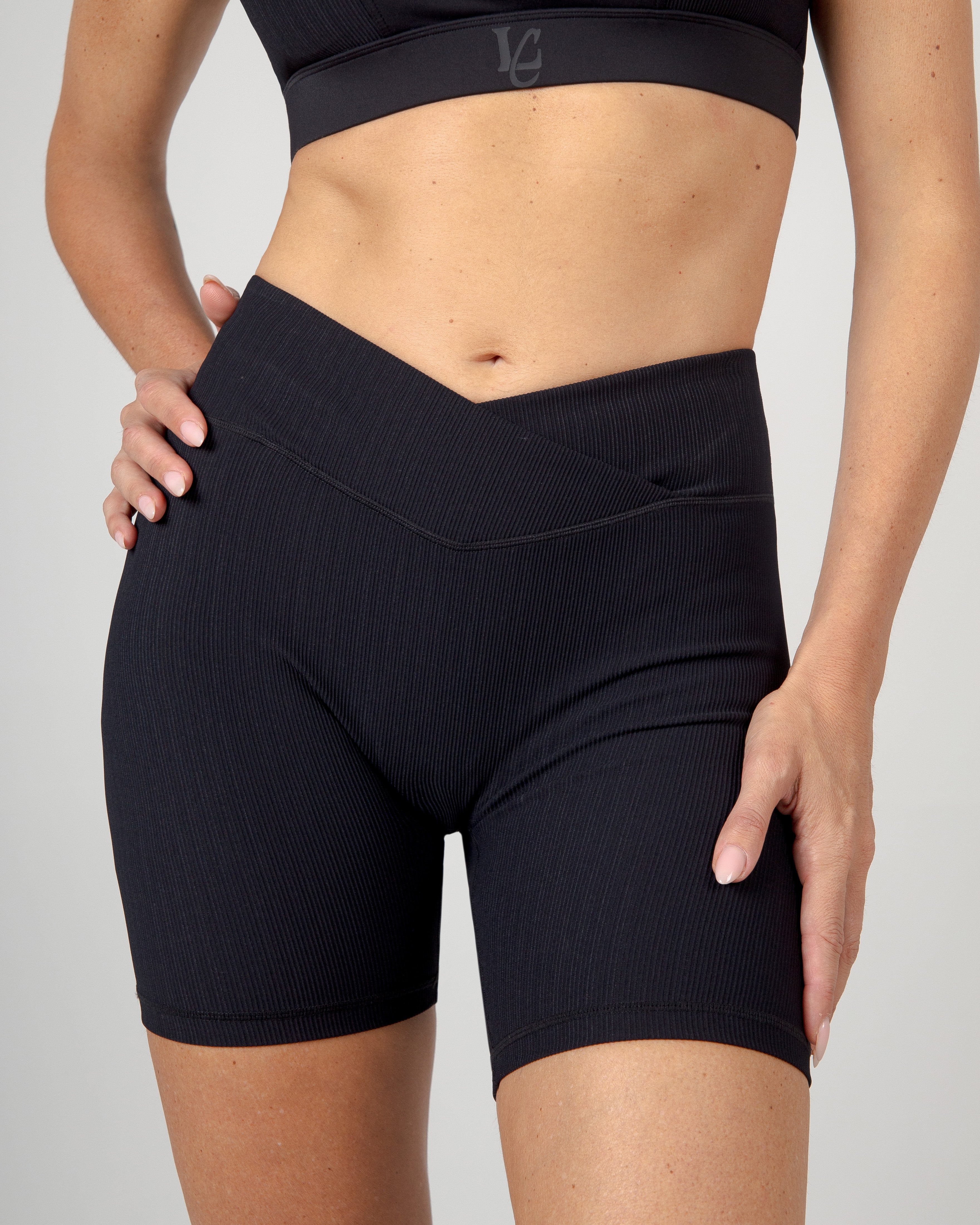 Ciclista Ribbed - Nero