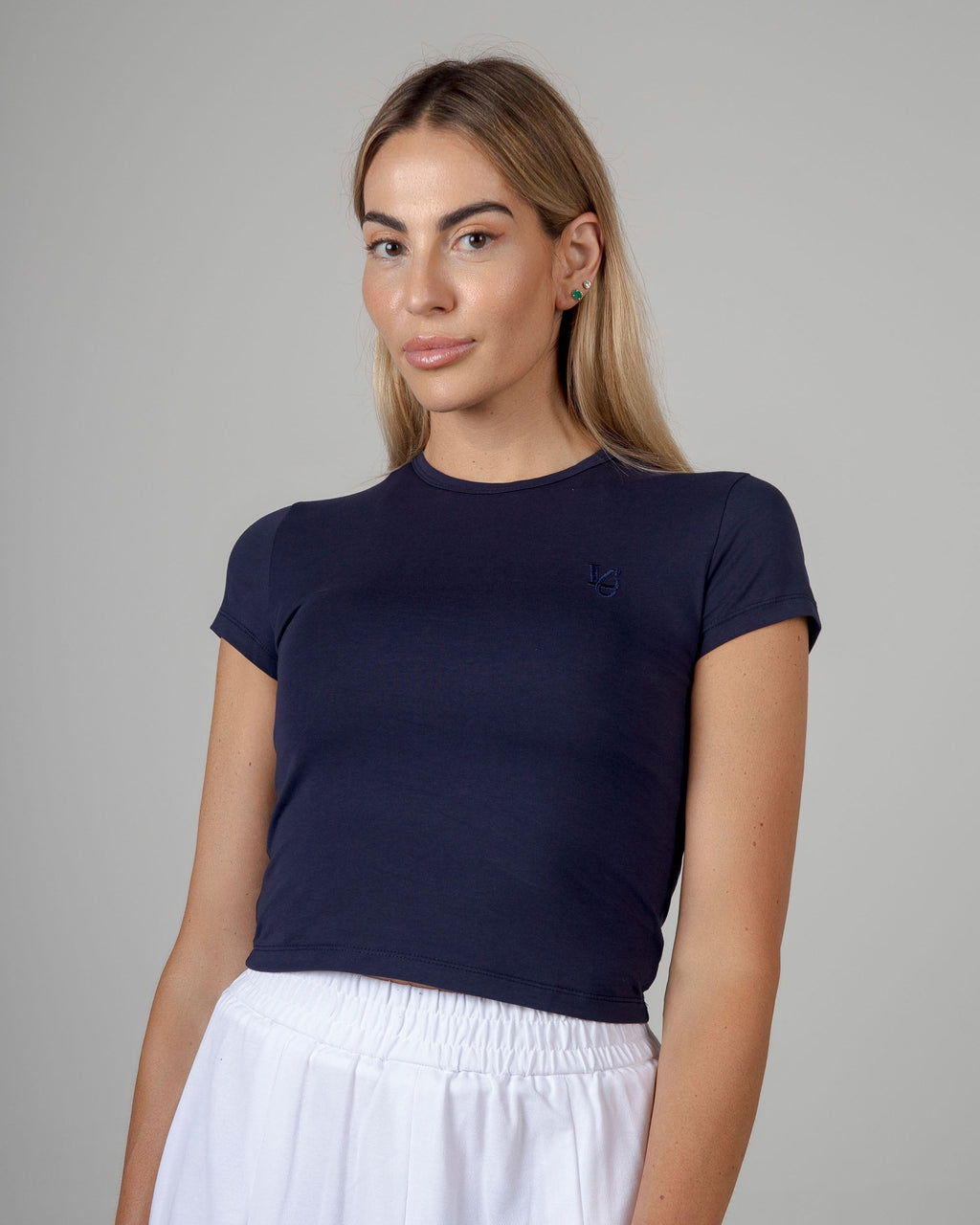 T-Shirt Top Crop - Blu Navy