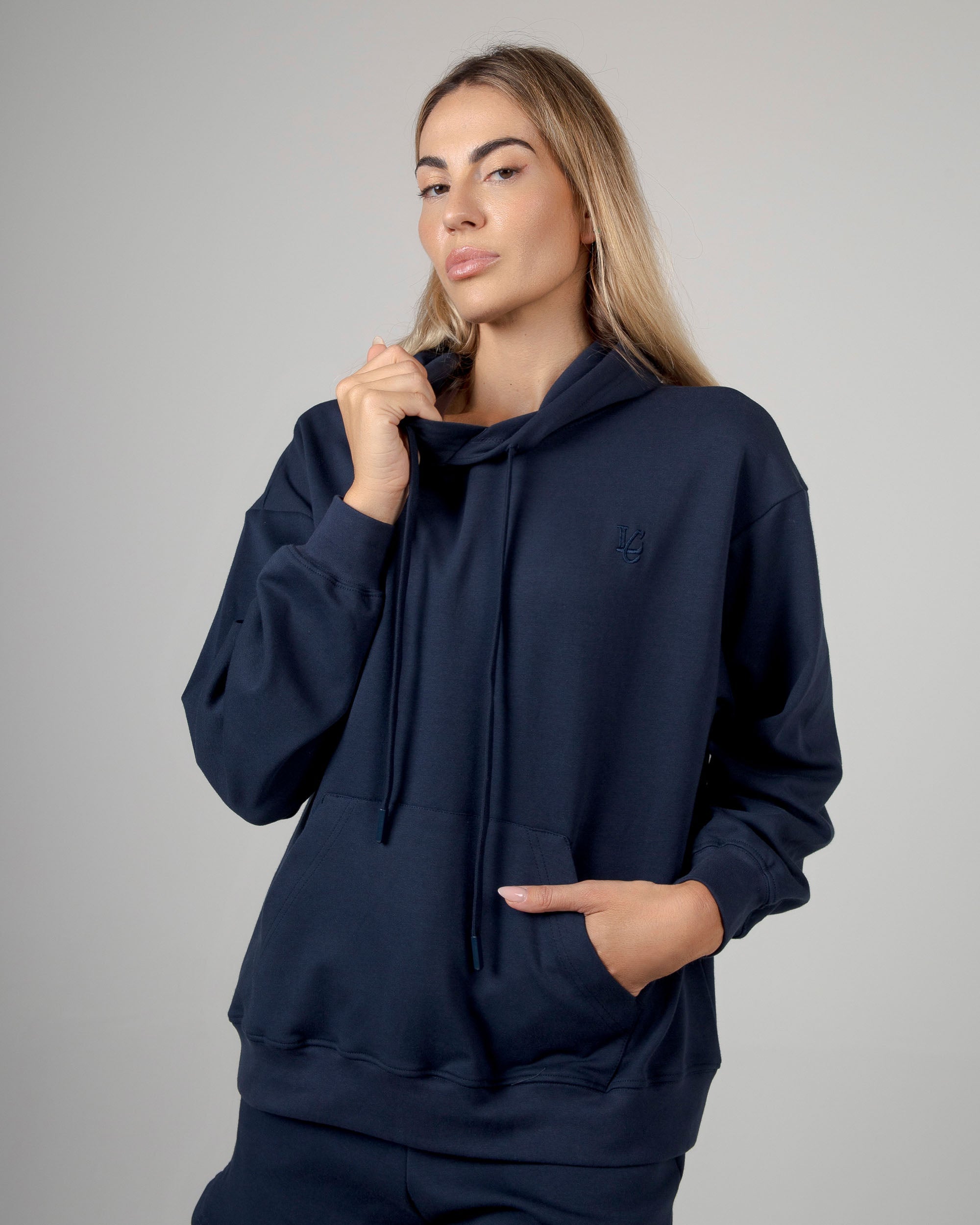 Felpa con Cappuccio - Blu Notte