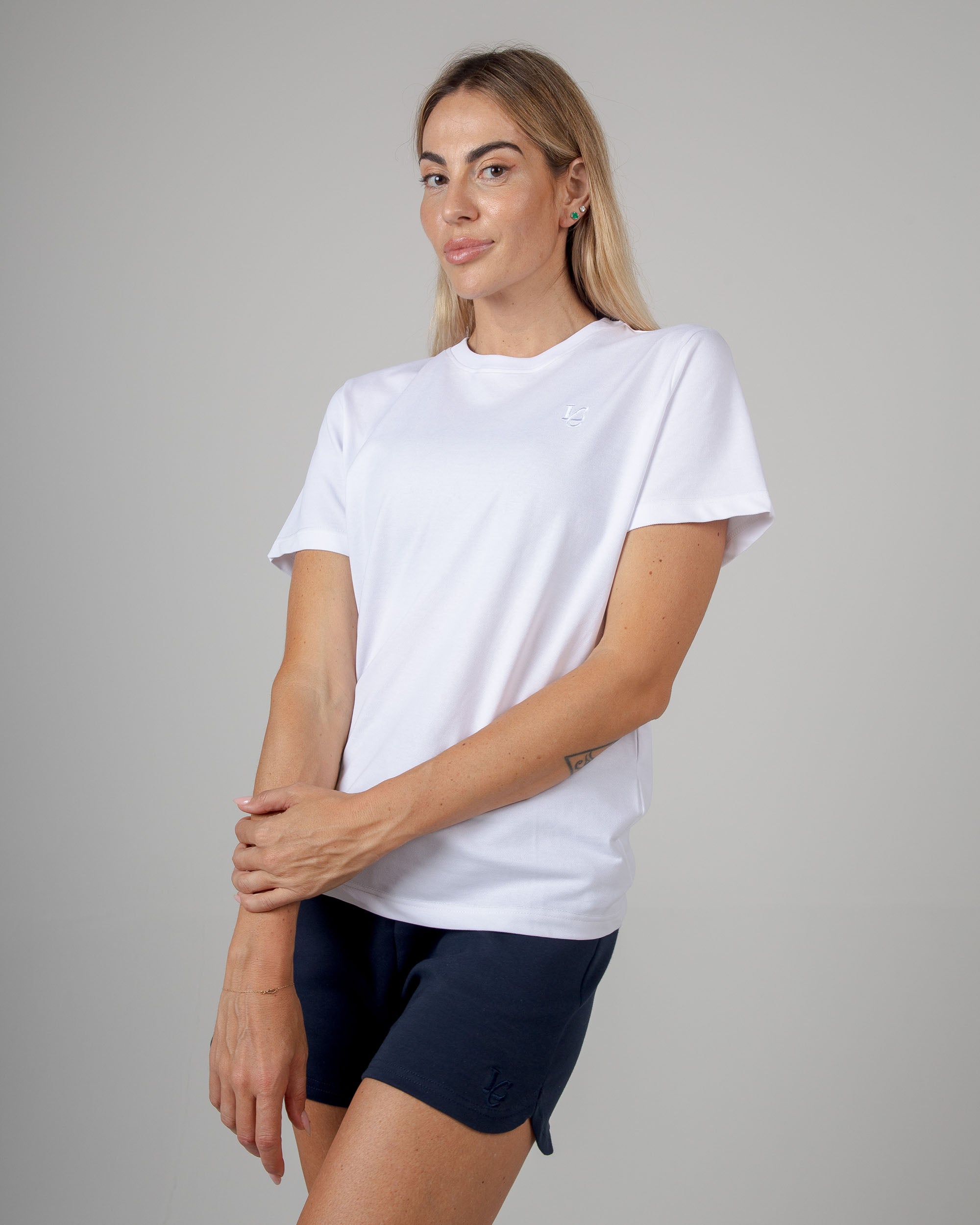 T-Shirt Regular in Pique - Bianco