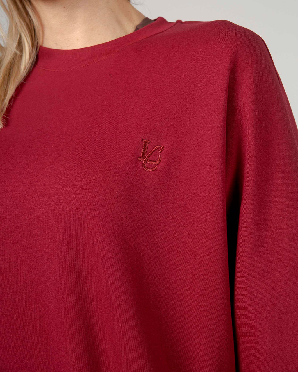 T-Shirt Over Strutturata - Bordeaux