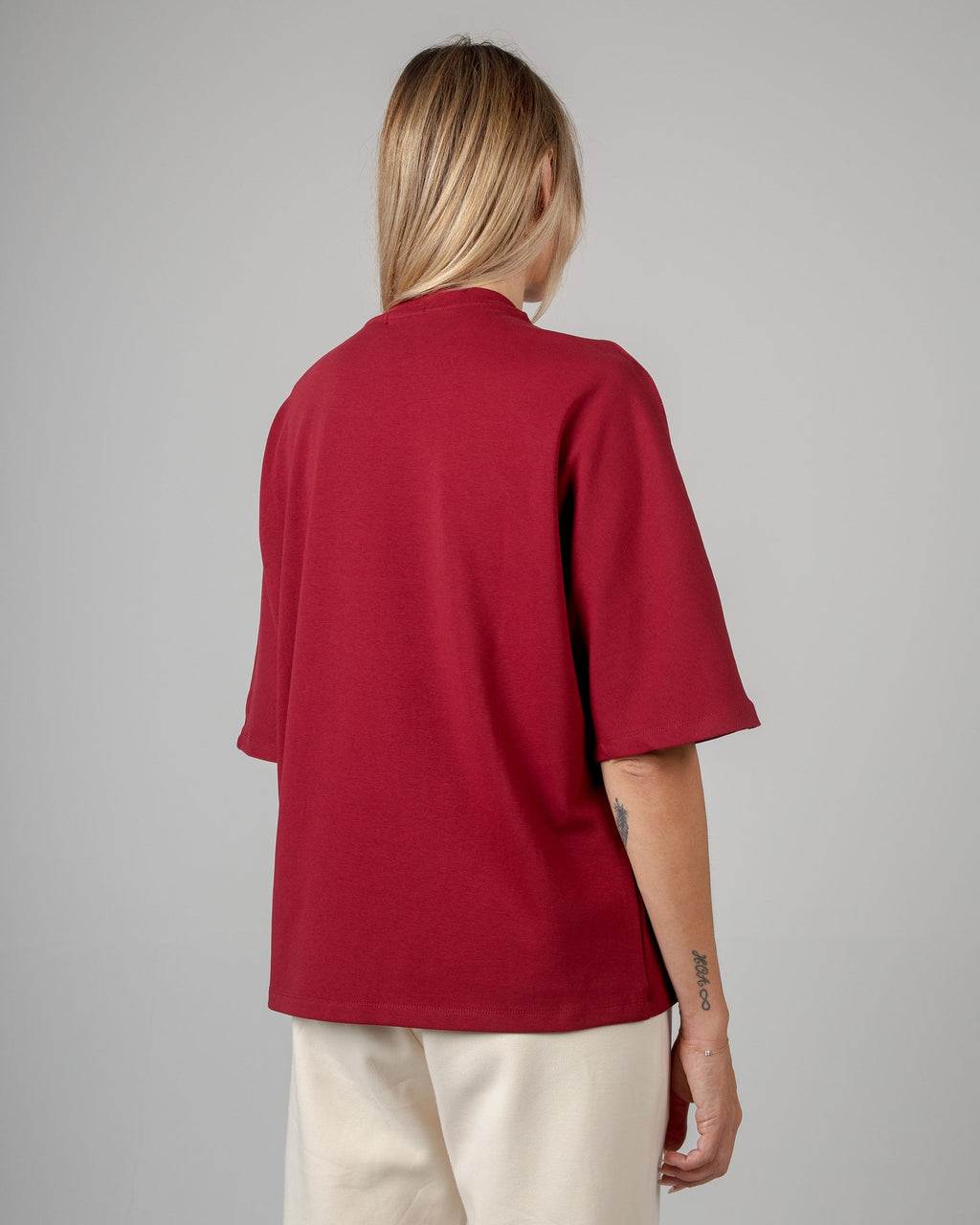 T-Shirt Over Strutturata - Bordeaux