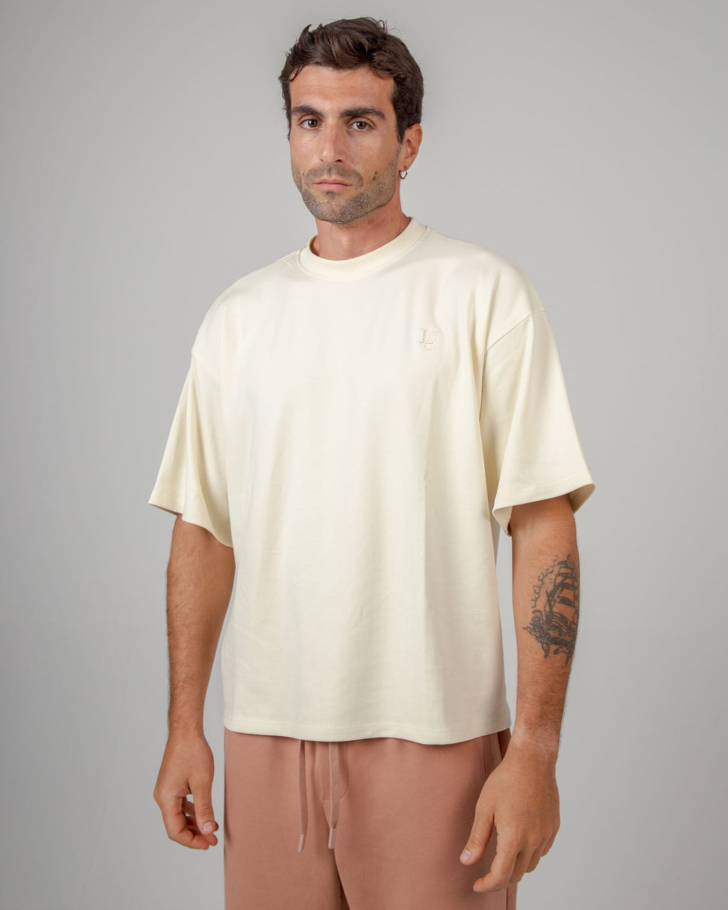 T-Shirt Over Strutturata - French Vanilla