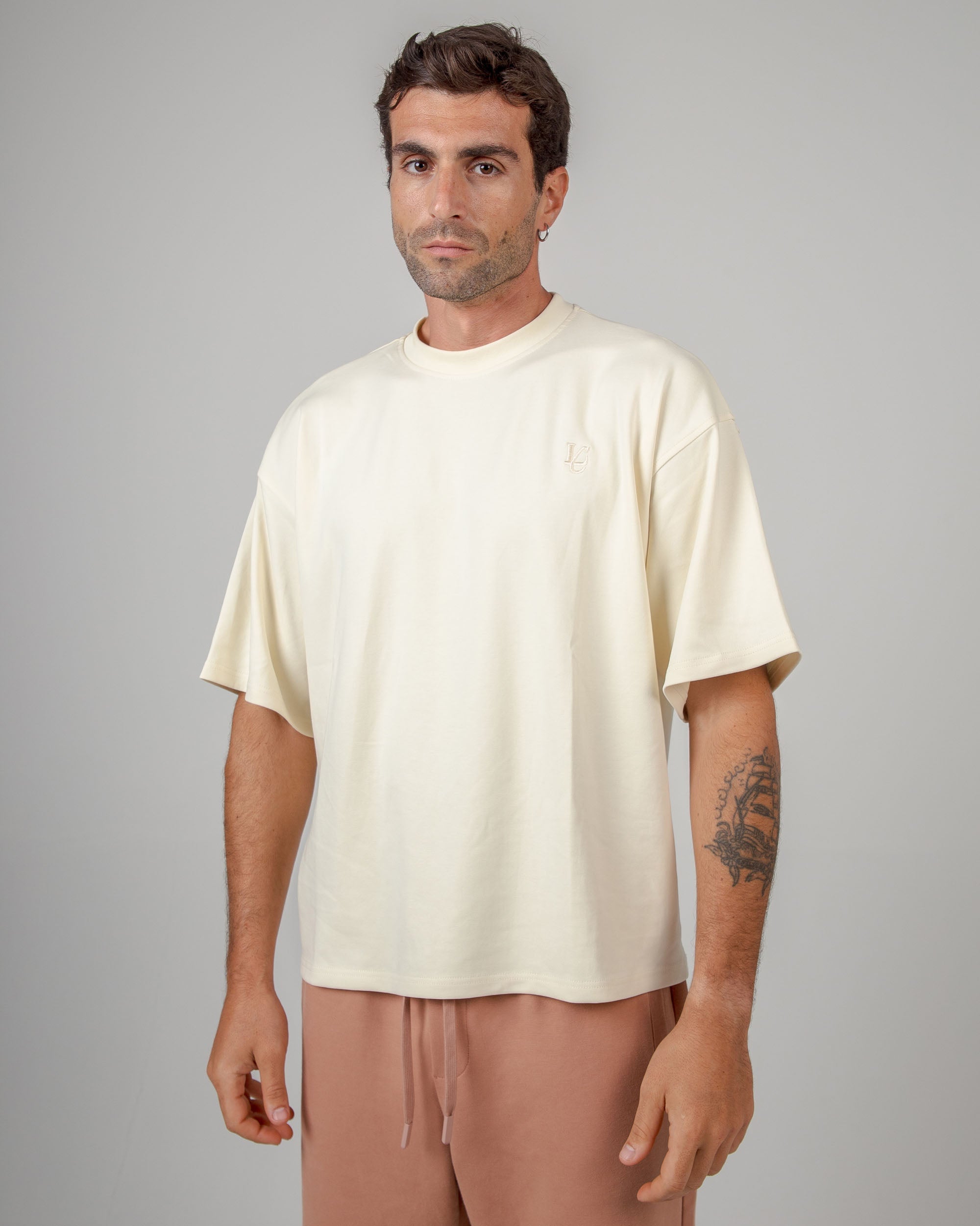 T-Shirt Over Strutturata - French Vanilla