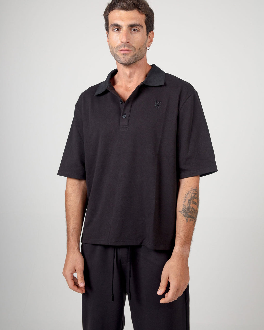 Polo Over Strutturata - Black