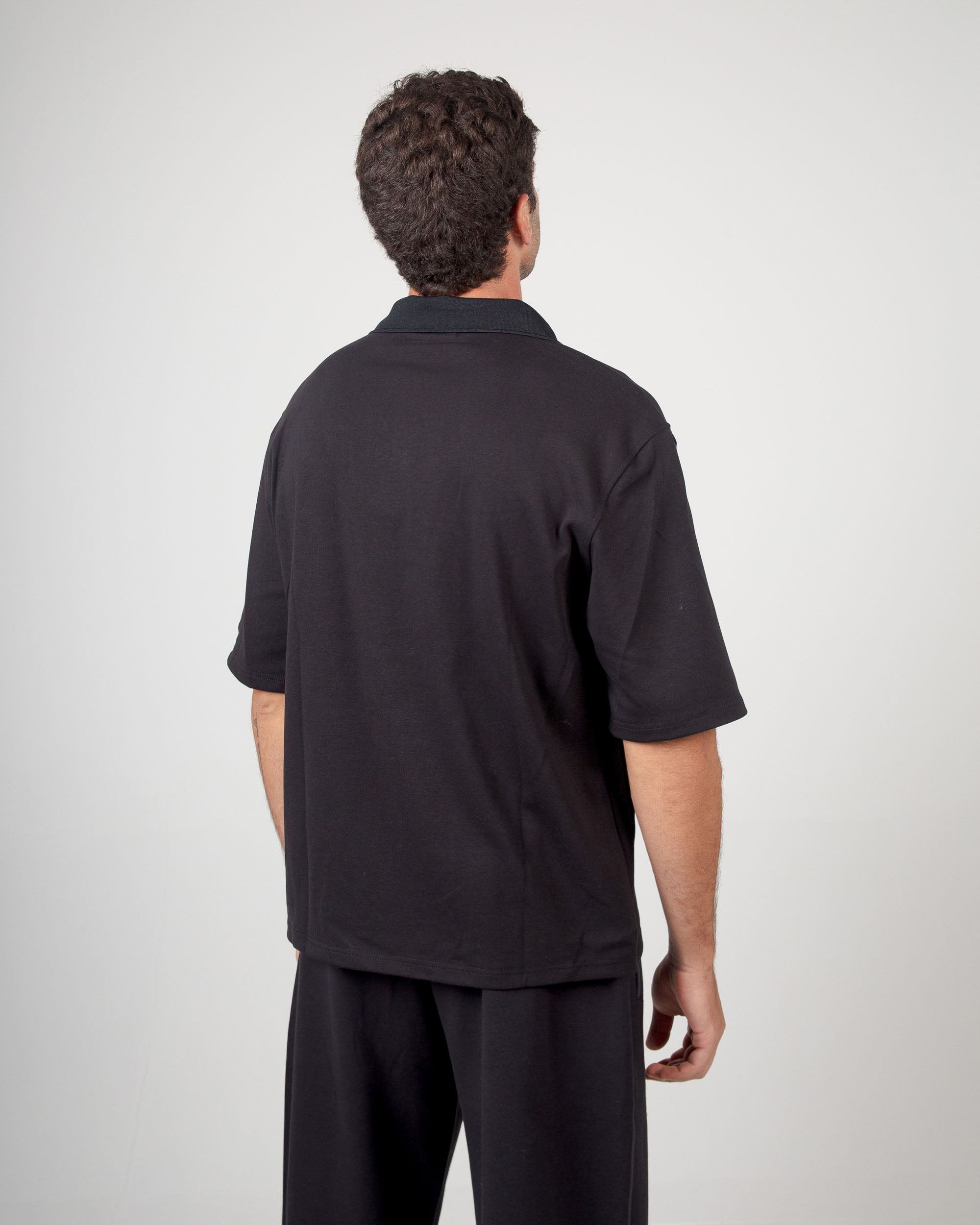 Polo Over Strutturata - Black