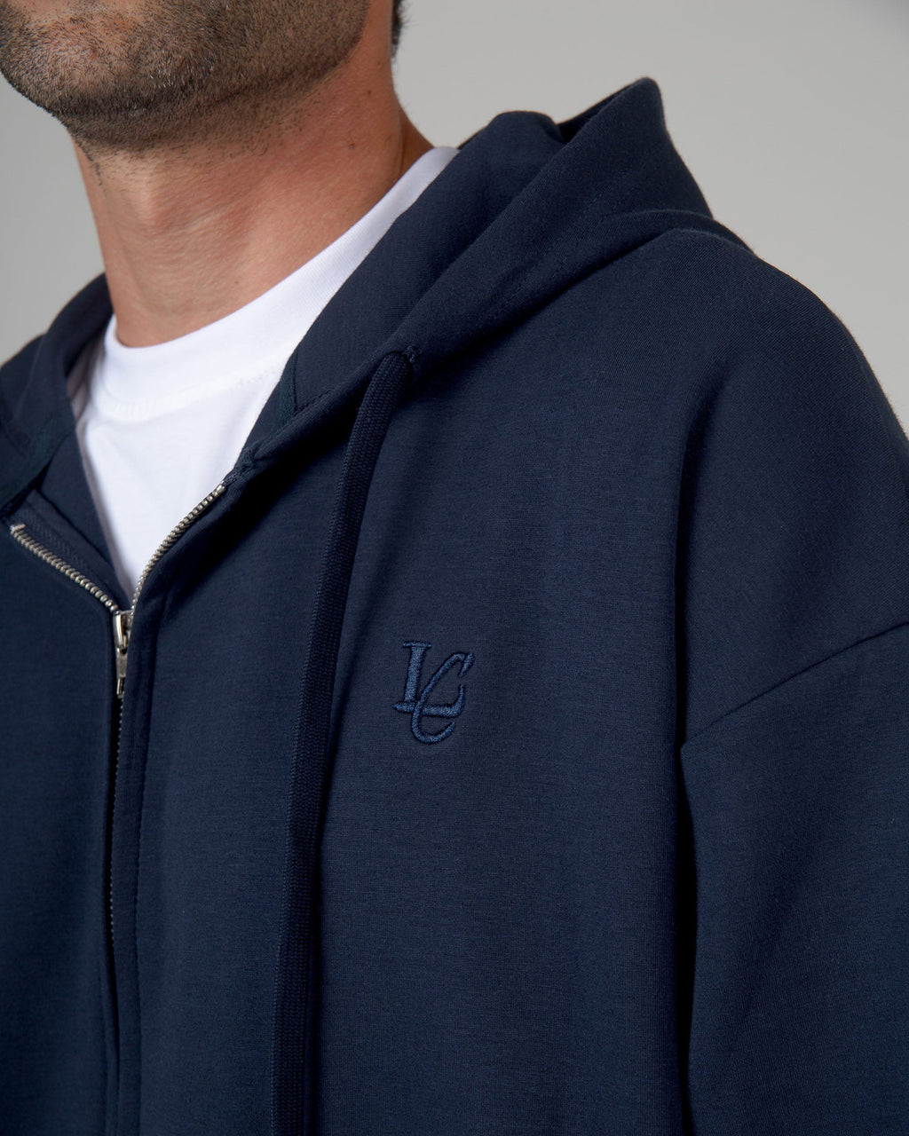 Felpa Cappuccio e Zip - Blu Notte