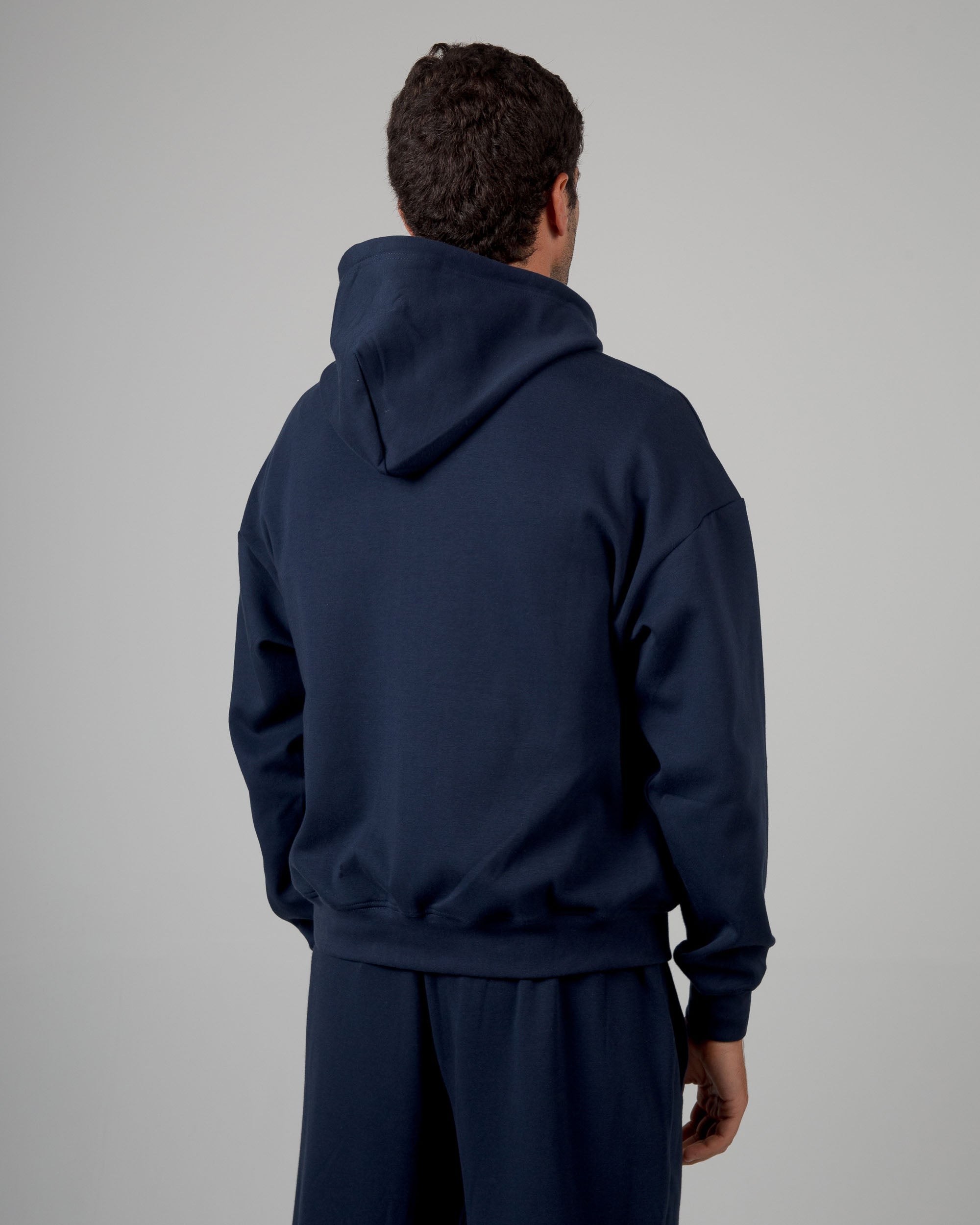 Felpa Cappuccio e Zip - Blu Notte