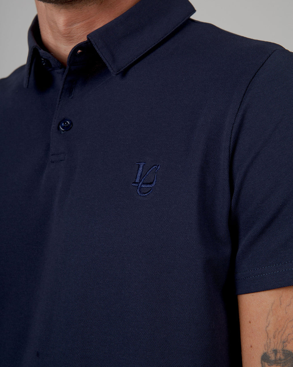 Polo Regular in Pique - Blu Navy
