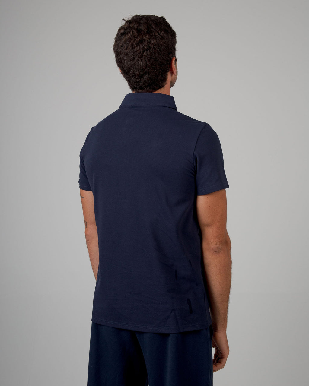 Polo Regular in Pique - Blu Navy