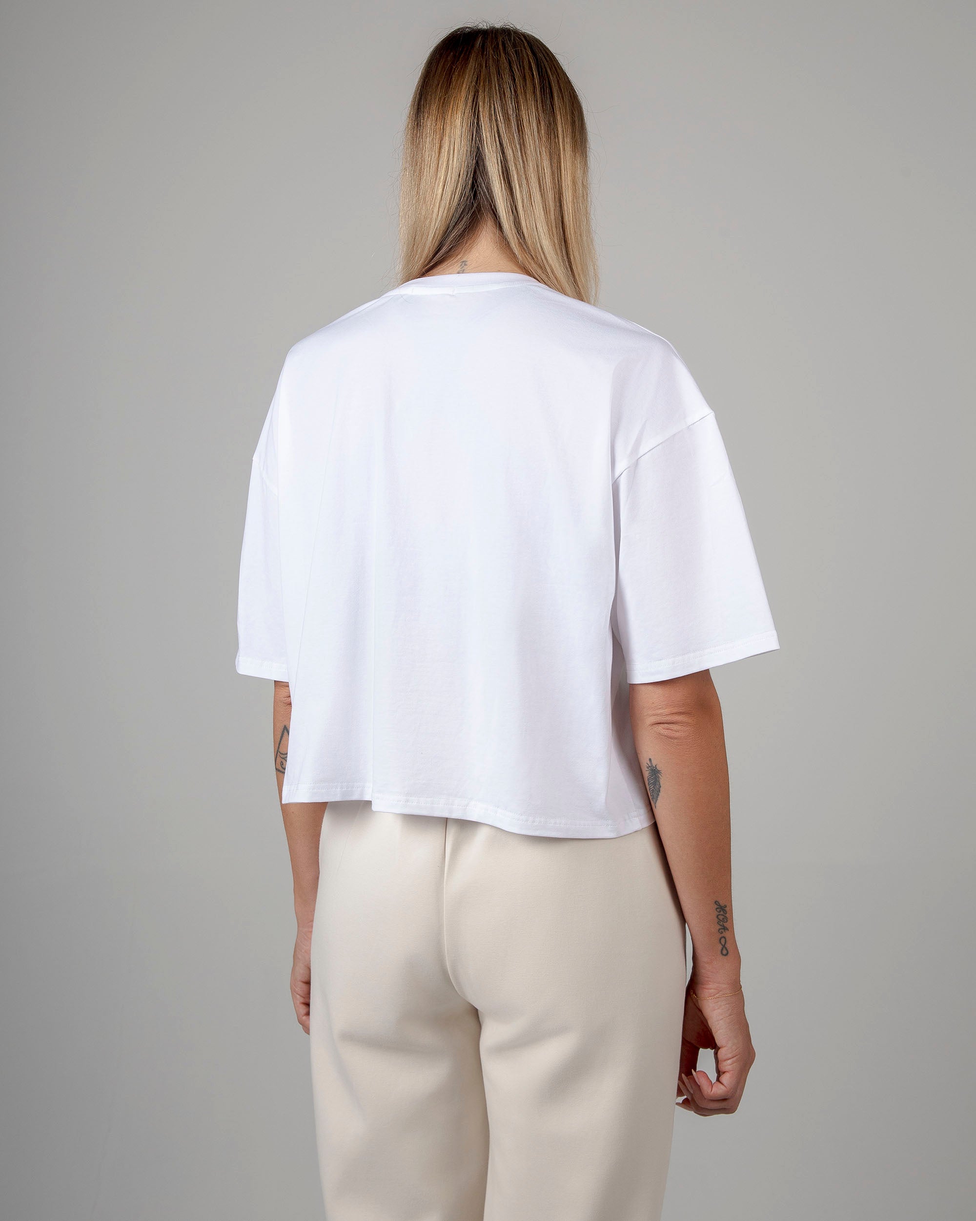 T-Shirt Over Crop - Bianco