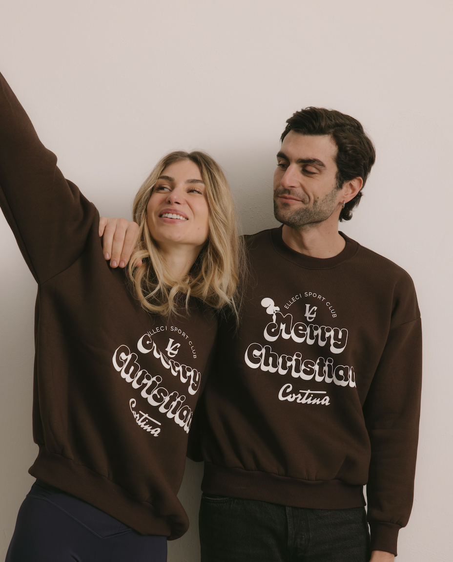 Felpa Girocollo "Merry Christian" Fondente - Unisex