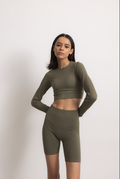 Long Sleeve Top Seamless - Army Green