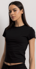 T-Shirt Top Crop - Black