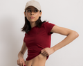 T-Shirt Top Crop - Bordeaux